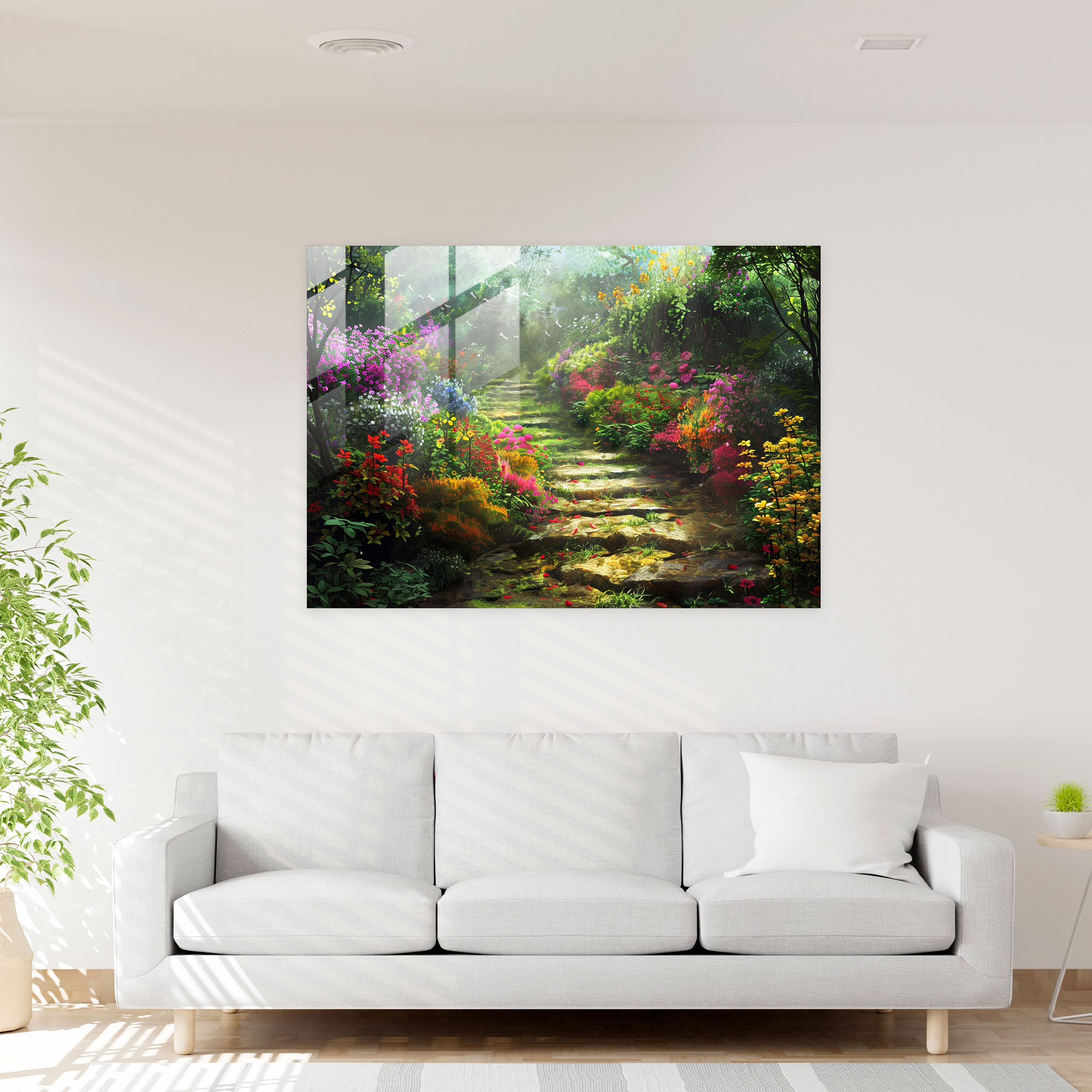 Leonid Afremov Glass Print Enchanted Garden Wall Art - Leonid Afremov, Modern Art, Leonid Afremov, Glass Print