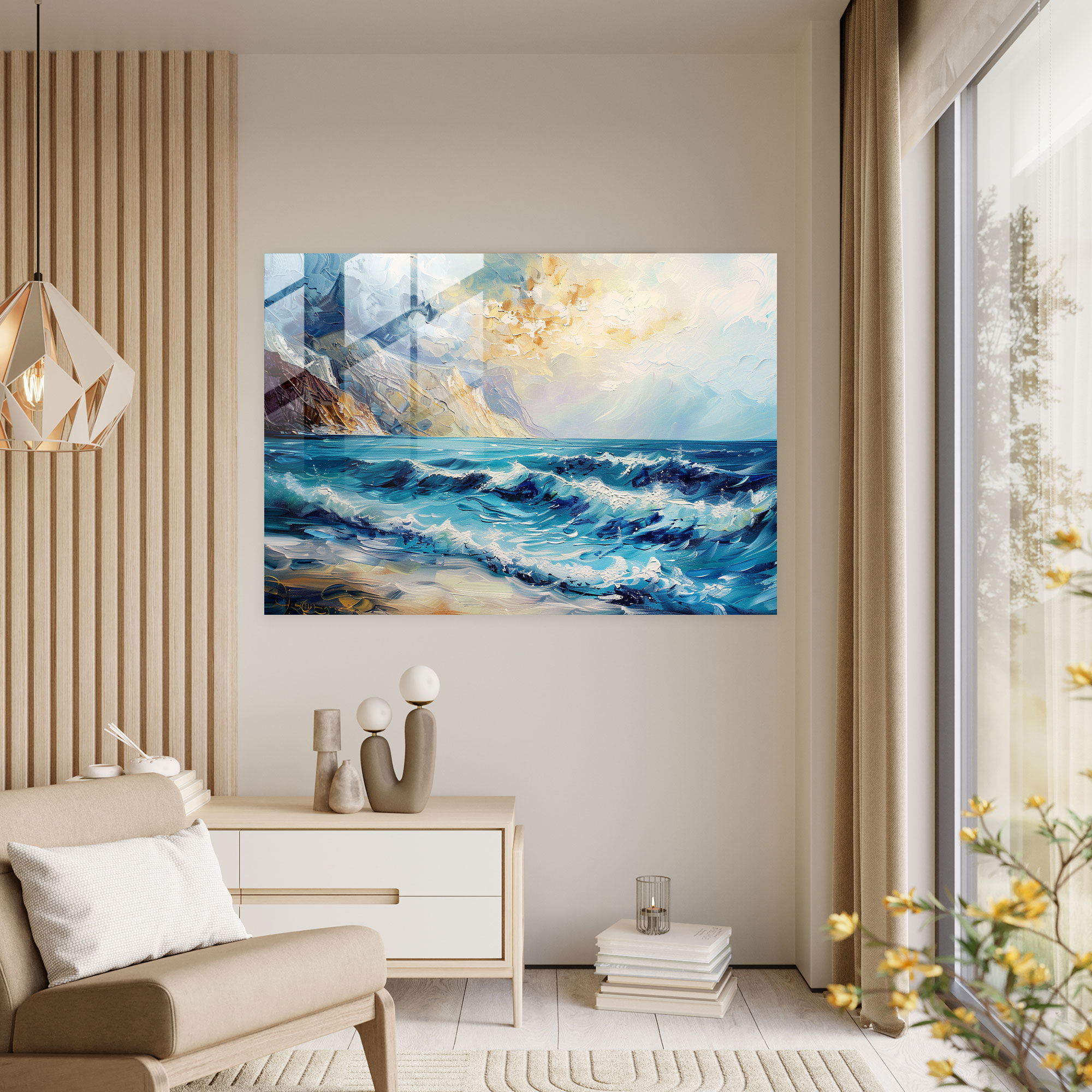 Leonid Afremov Glass Print Seascape - Leonid Afremov, Wall Decoration, Glass Print, Modern Art