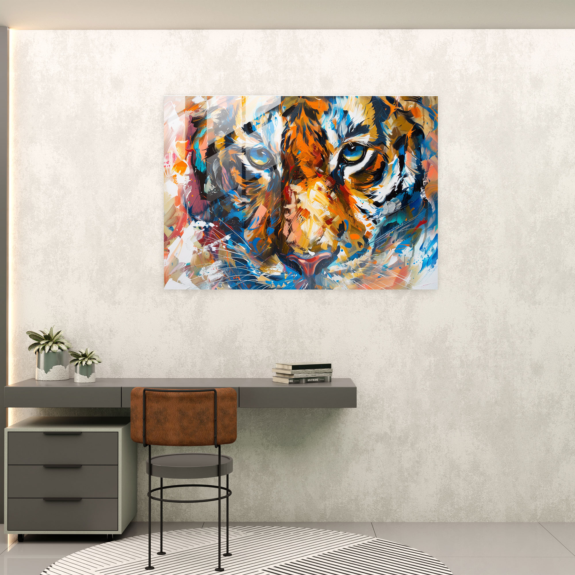 Leonid Afremov Glass Art Animal Portrait - Leonid Afremov, Leonid Afremov, Home Decoration, Modern Art