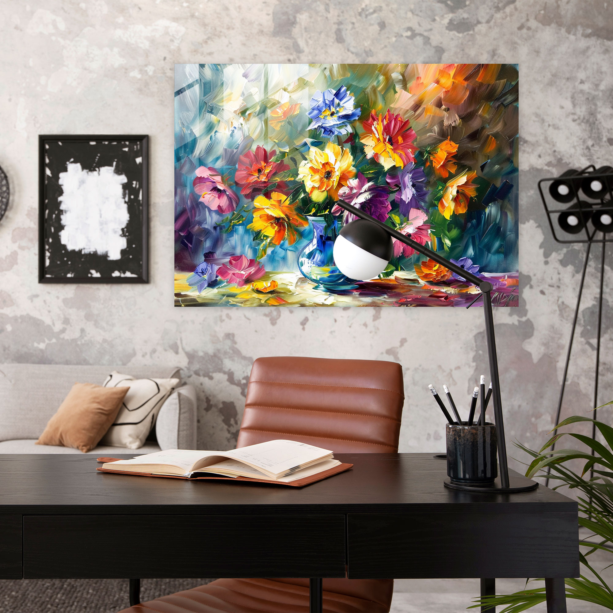 Leonid Afremov Glass Wall Art: Dreamy Flowers Glass Print - Leonid Afremov, Home Decoration, Glass Art, Wall Decoration