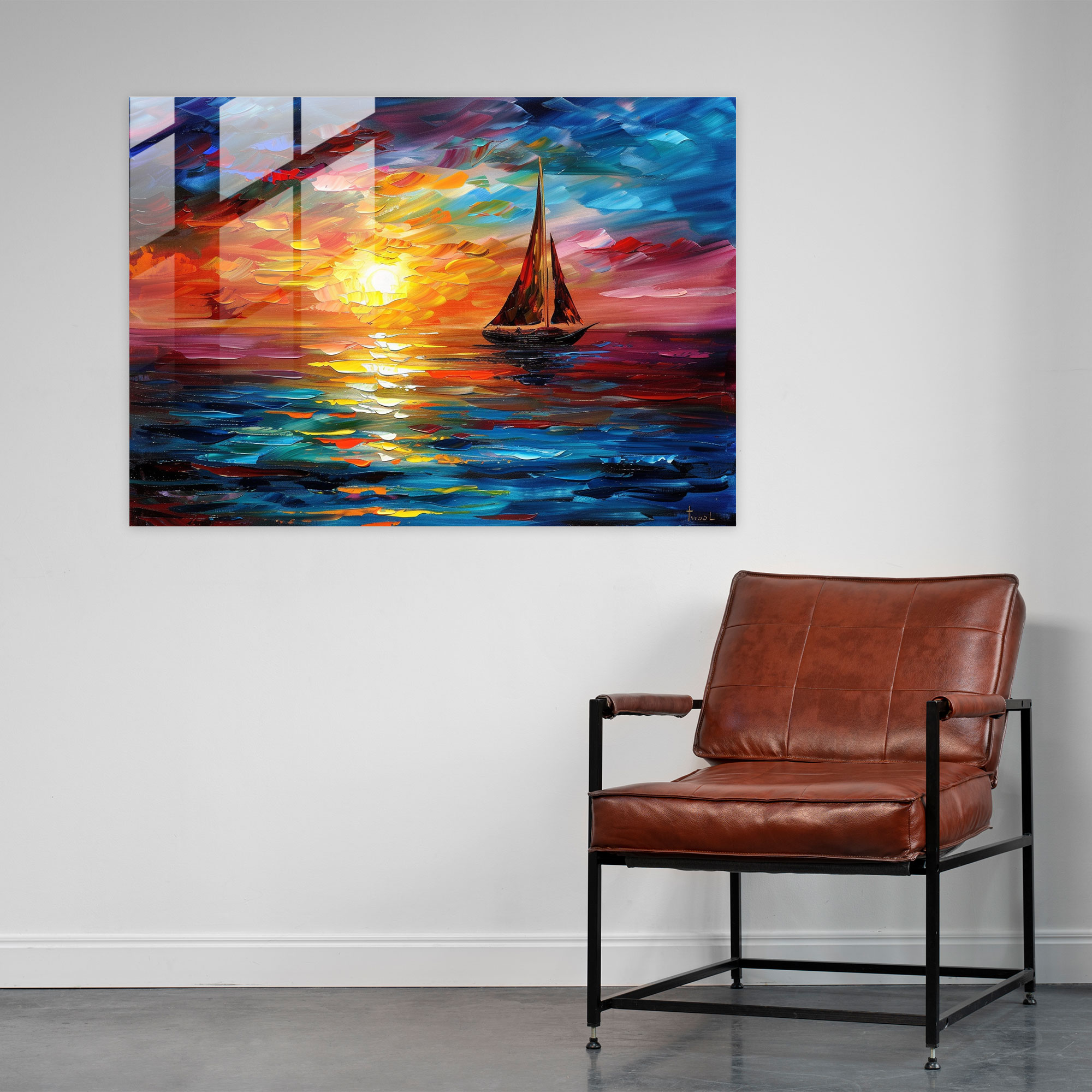 Leonid Afremov Glass Wall Art: Sunset Seascape Glass Print - Leonid Afremov, Leonid Afremov, Glass Print, Modern Art