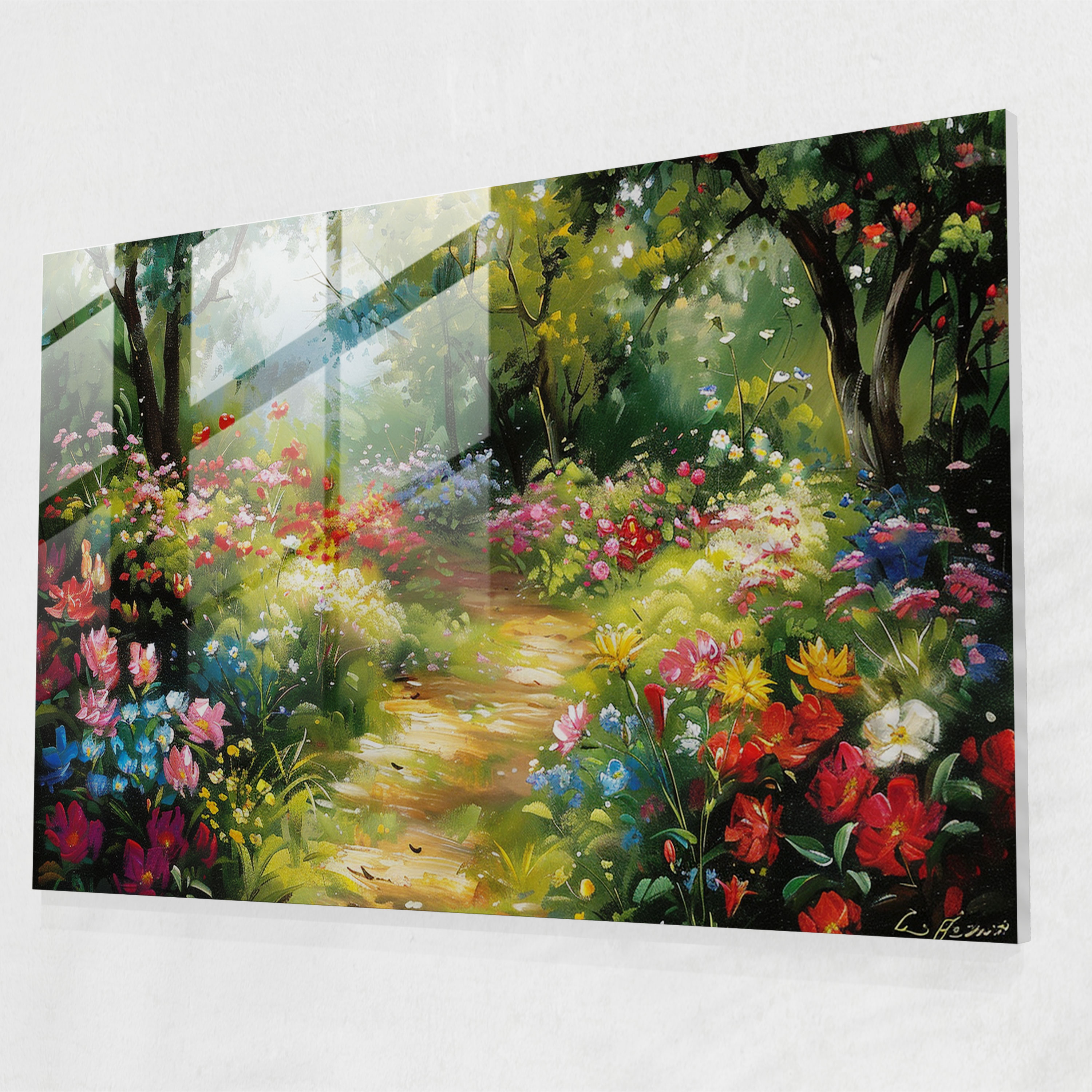 Leonid Afremov Glass Wall Art: Colorful Garden Glass Print - Leonid Afremov, Glass Print, Home Decoration, Modern Art