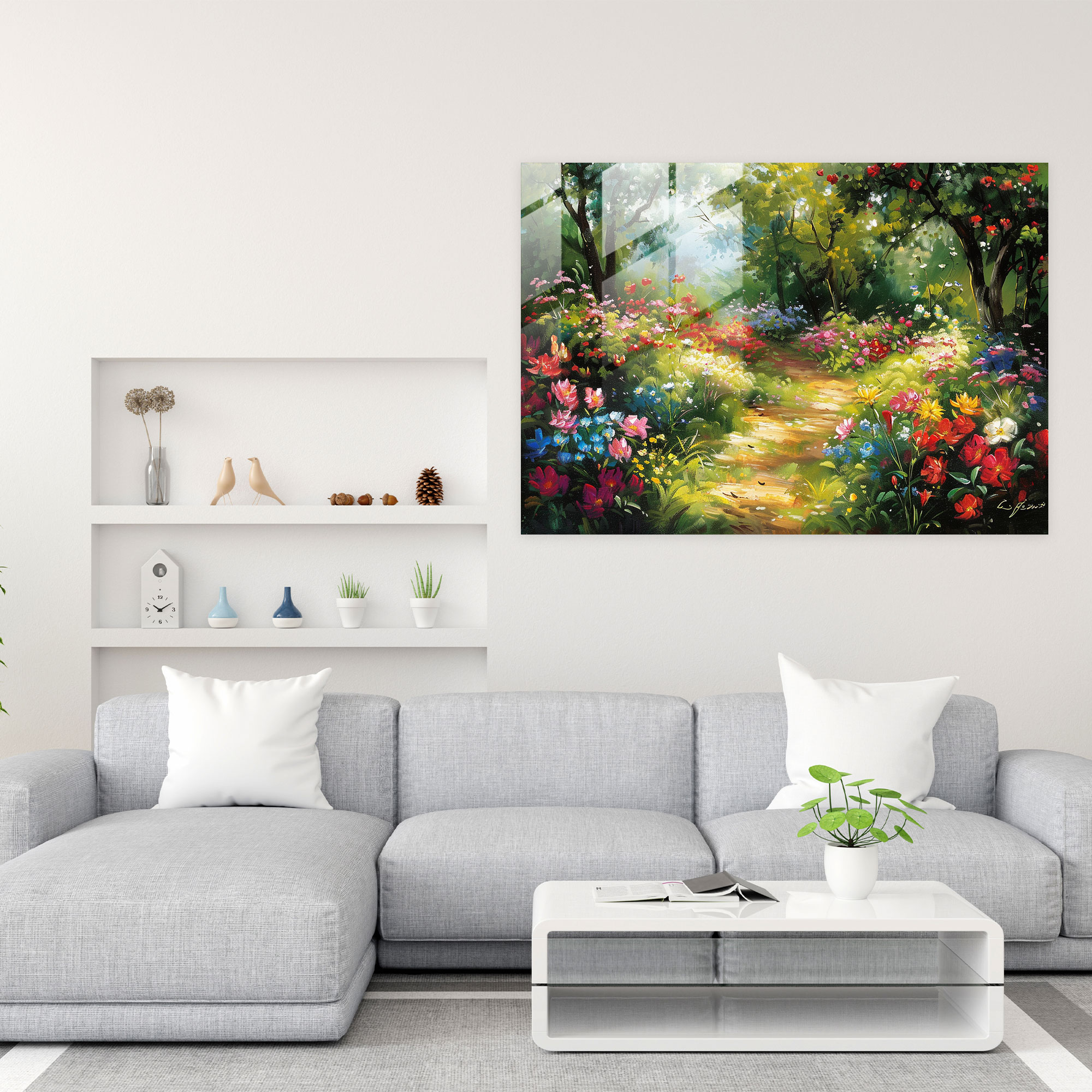 Leonid Afremov Glass Wall Art: Colorful Garden Glass Print - Leonid Afremov, Glass Print, Home Decoration, Modern Art