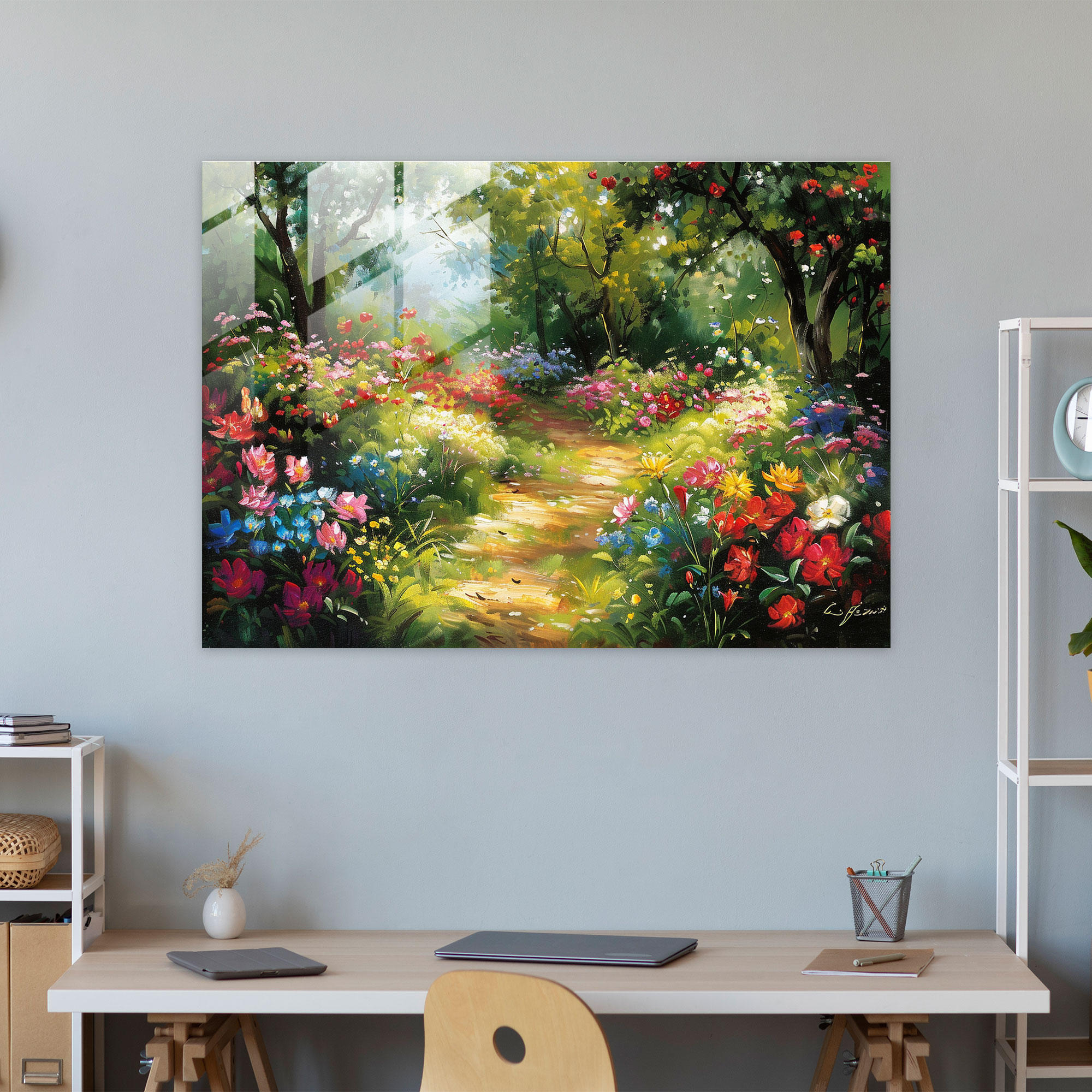 Leonid Afremov Glass Wall Art: Colorful Garden Glass Print - Leonid Afremov, Glass Print, Home Decoration, Modern Art