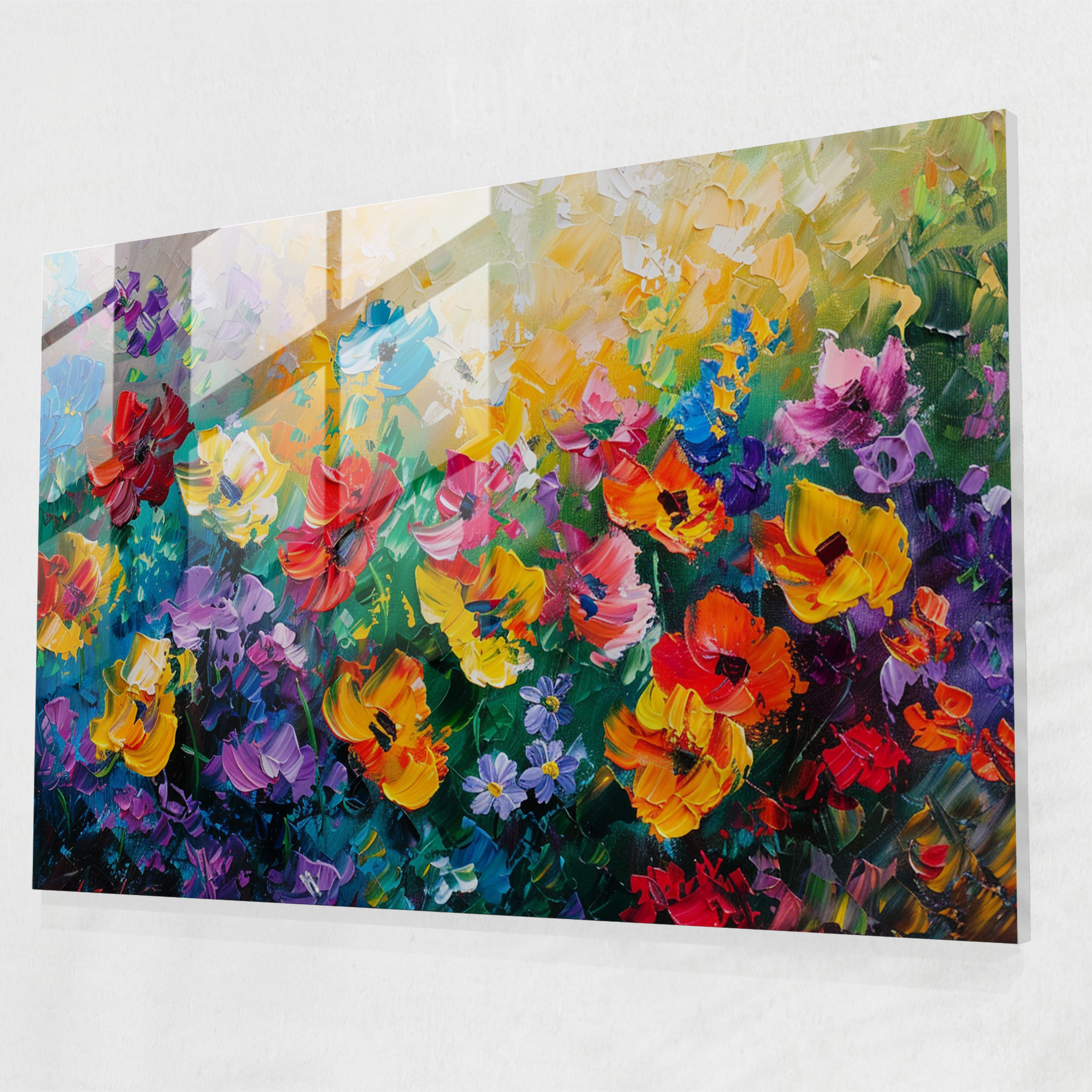 Leonid Afremov Glass Print - Floral Garden - Leonid Afremov, Leonid Afremov, Glass Wall Art, Floral Garden