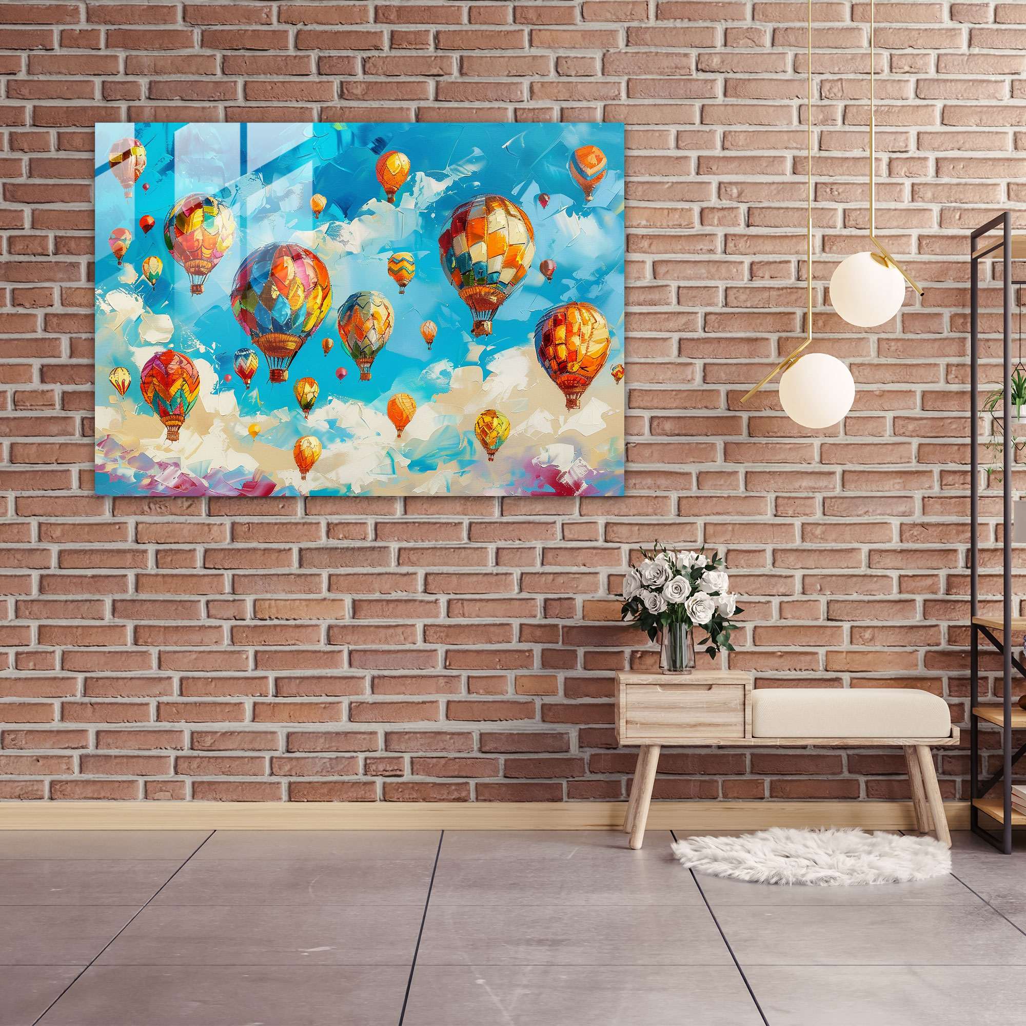 Leonid Afremov Glass Print - Whimsical Hot Air Balloons - Leonid Afremov, Glass Print, Home Decoration, Modern Art