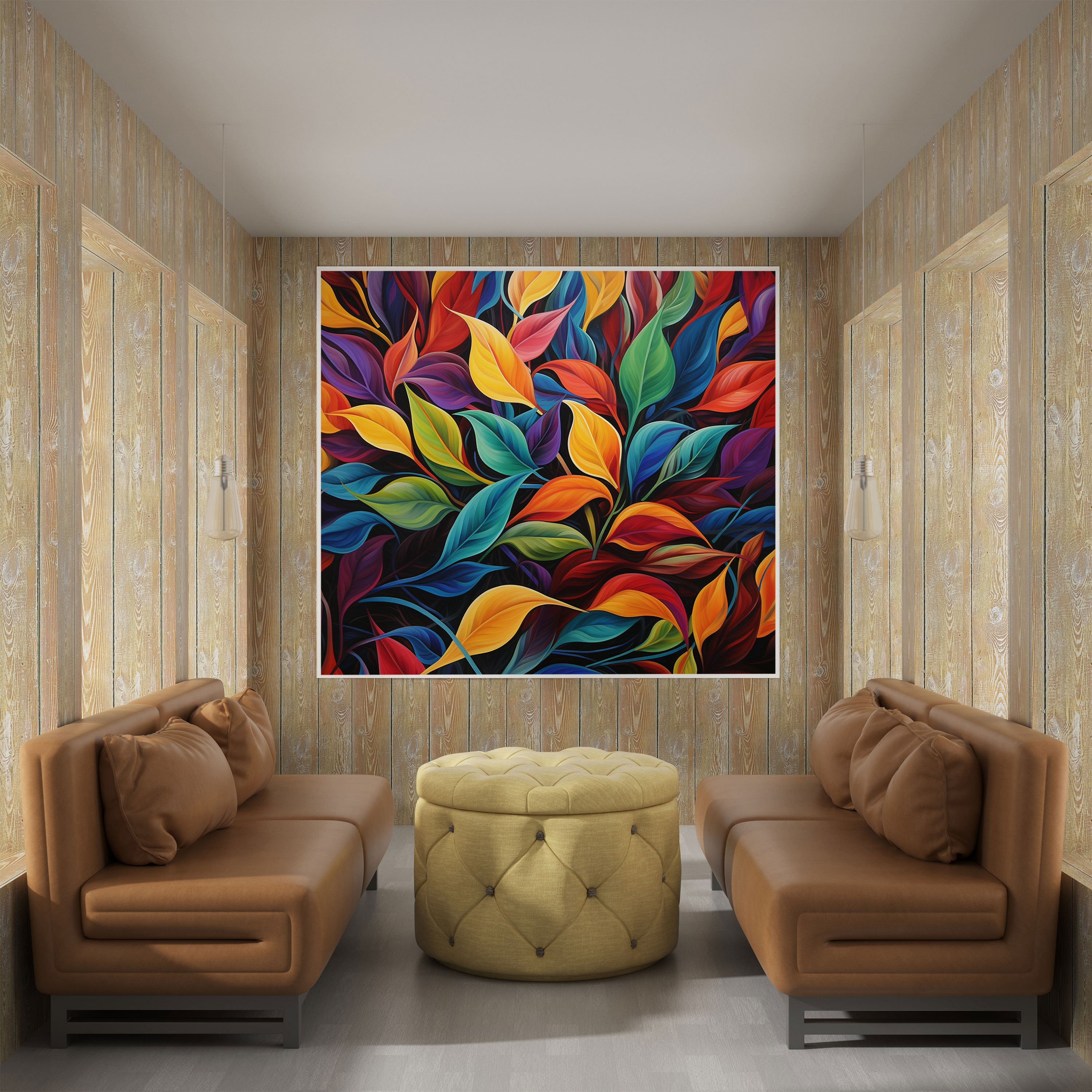 Leaves Wall Decoration - Leaves, Canvas Print, Canvas Wall Art, Vibrant Colors
