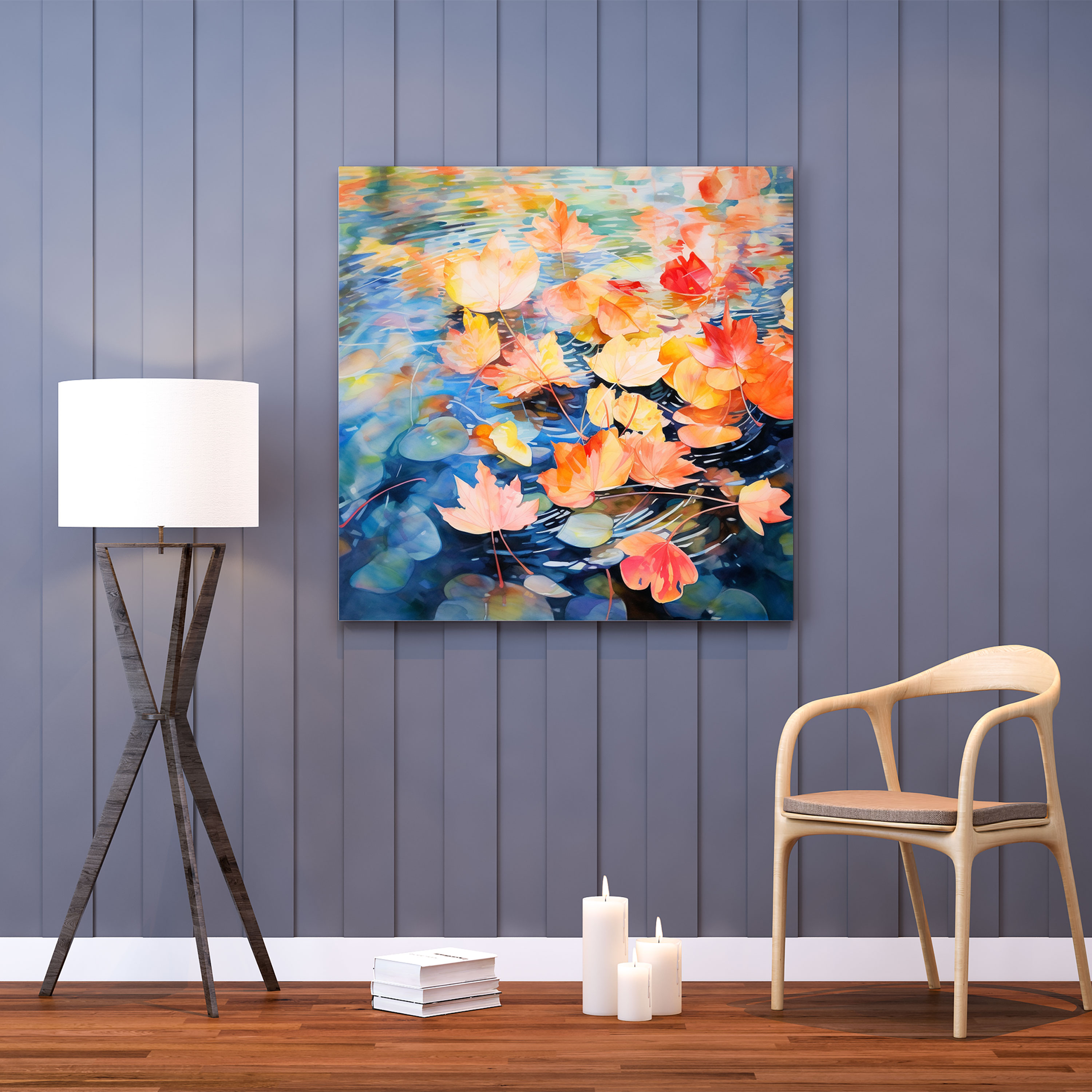 Leaves Of Autumn Canvas Print - Leaves, Abstract Watercolor Painting, Canvas Print, High-Quality Canvas Print