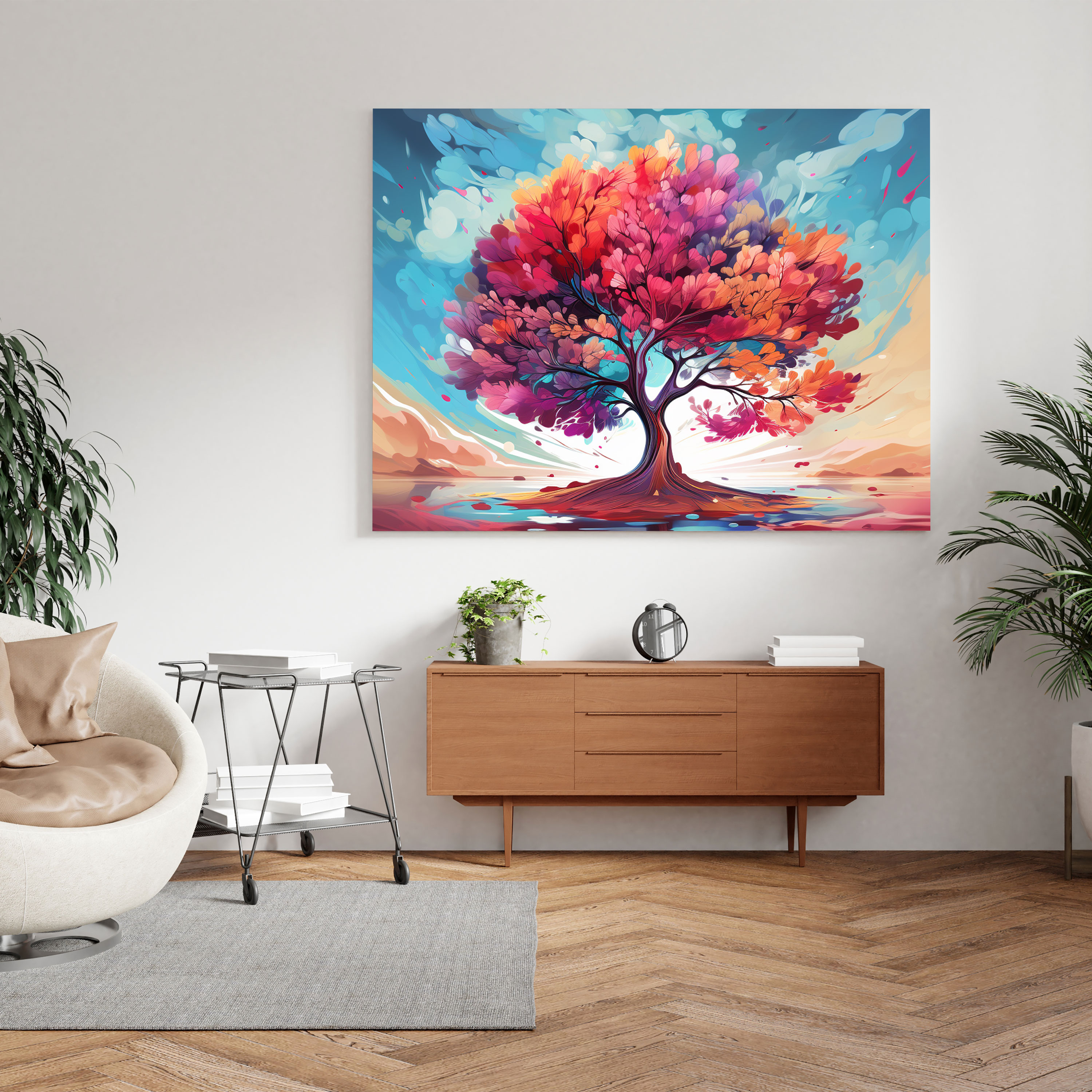 Colorful Leaves Wall Art - Leaves, Leaves, Wall Decoration, Canvas