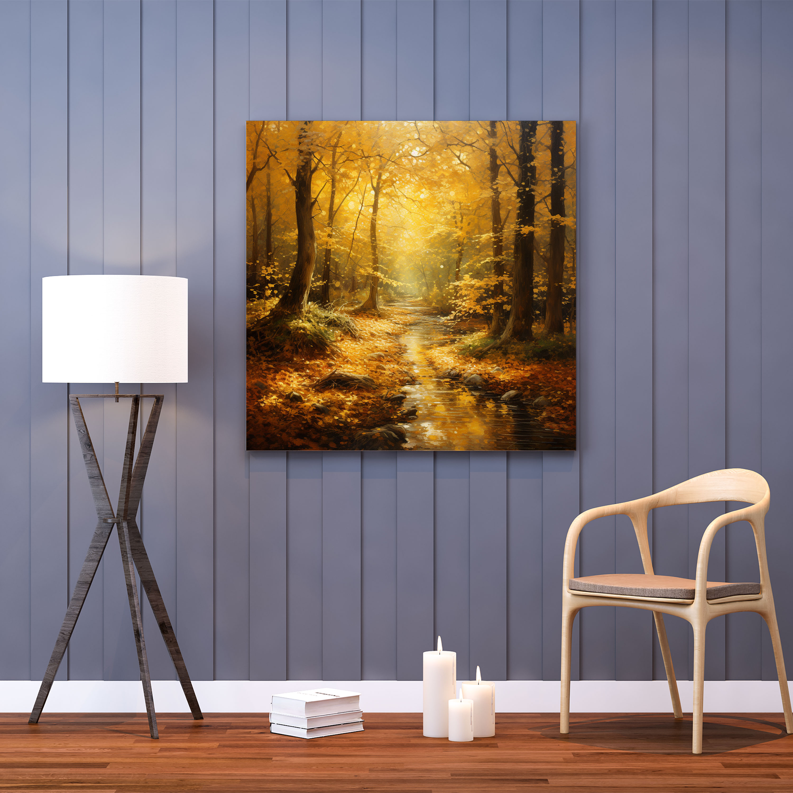Golden Leaves Canvas Print - Leaves, Leaves, Serene Forest, Wall Art