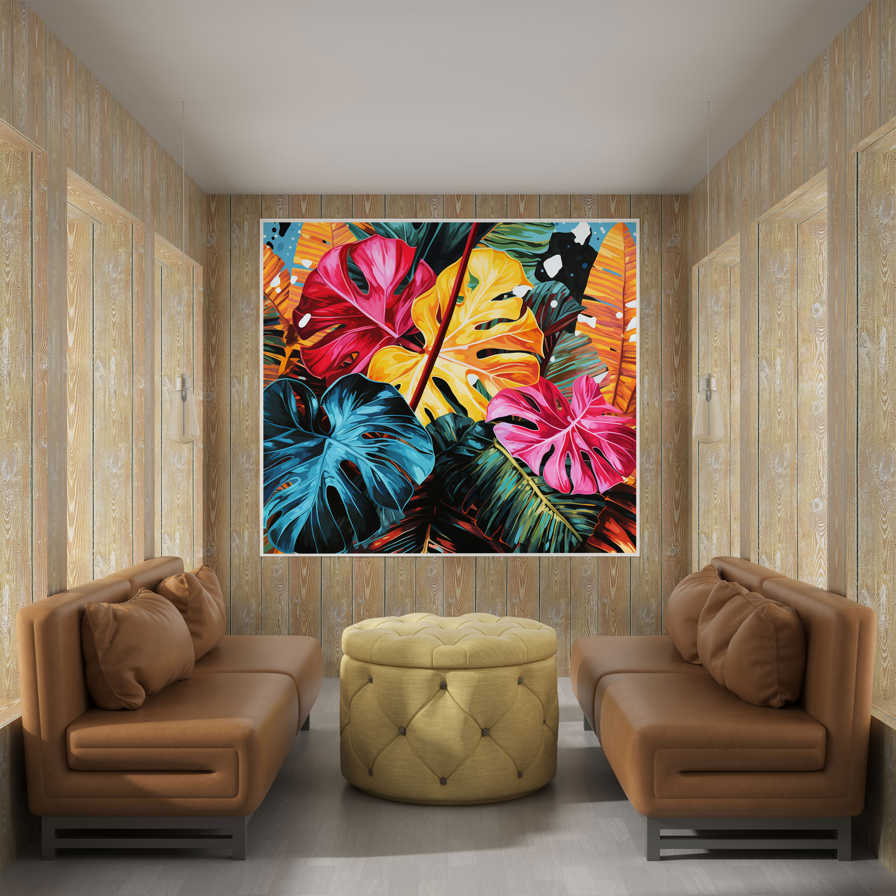 Colorful Collage Canvas Print - Leaves, Canvas Print, Wall Decoration, Leaves