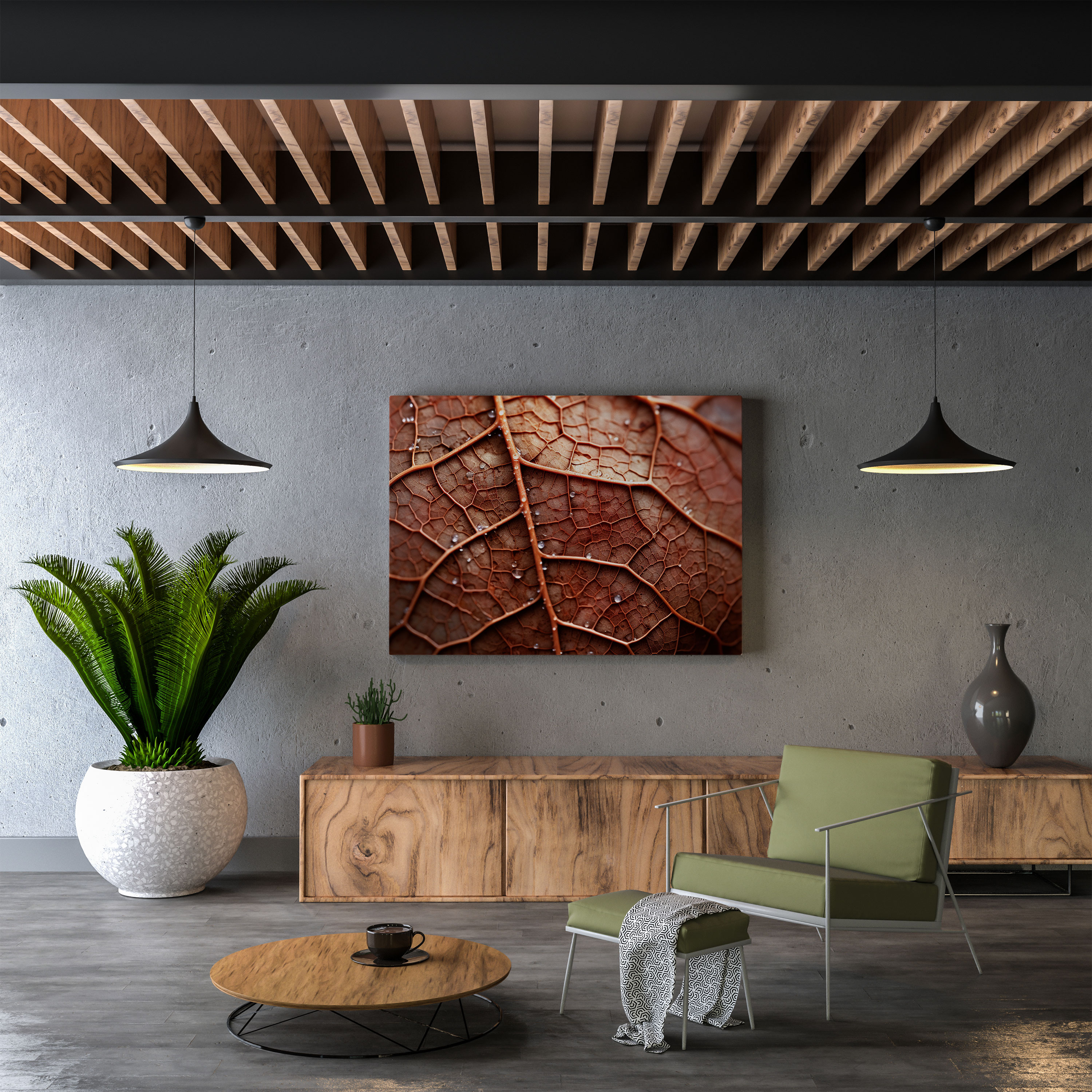 Veins Of Nature Canvas Print - Leaves, Close-Up, Veins And Textures, Home Decoration