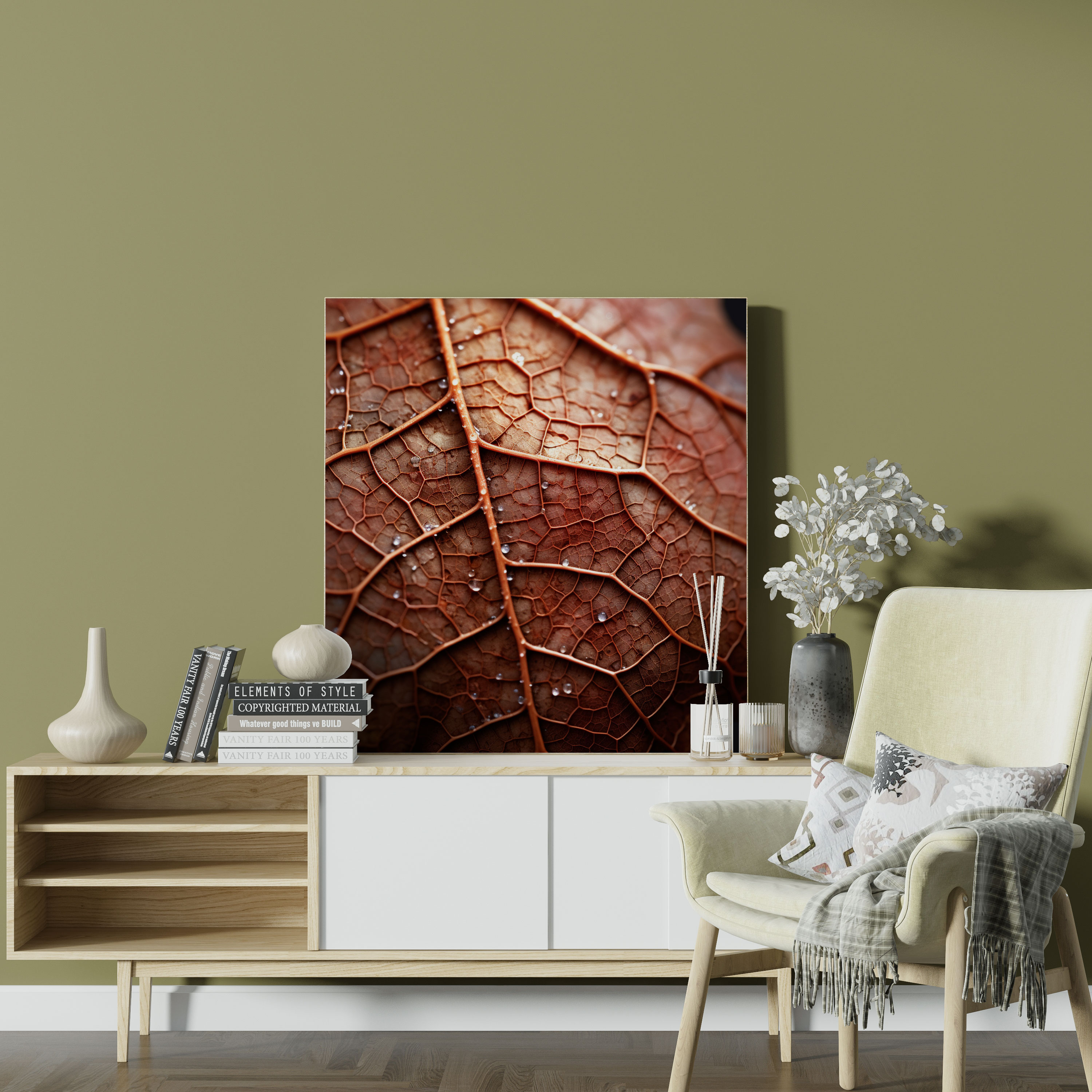 Veins Of Nature Canvas Print - Leaves, Close-Up, Veins And Textures, Home Decoration