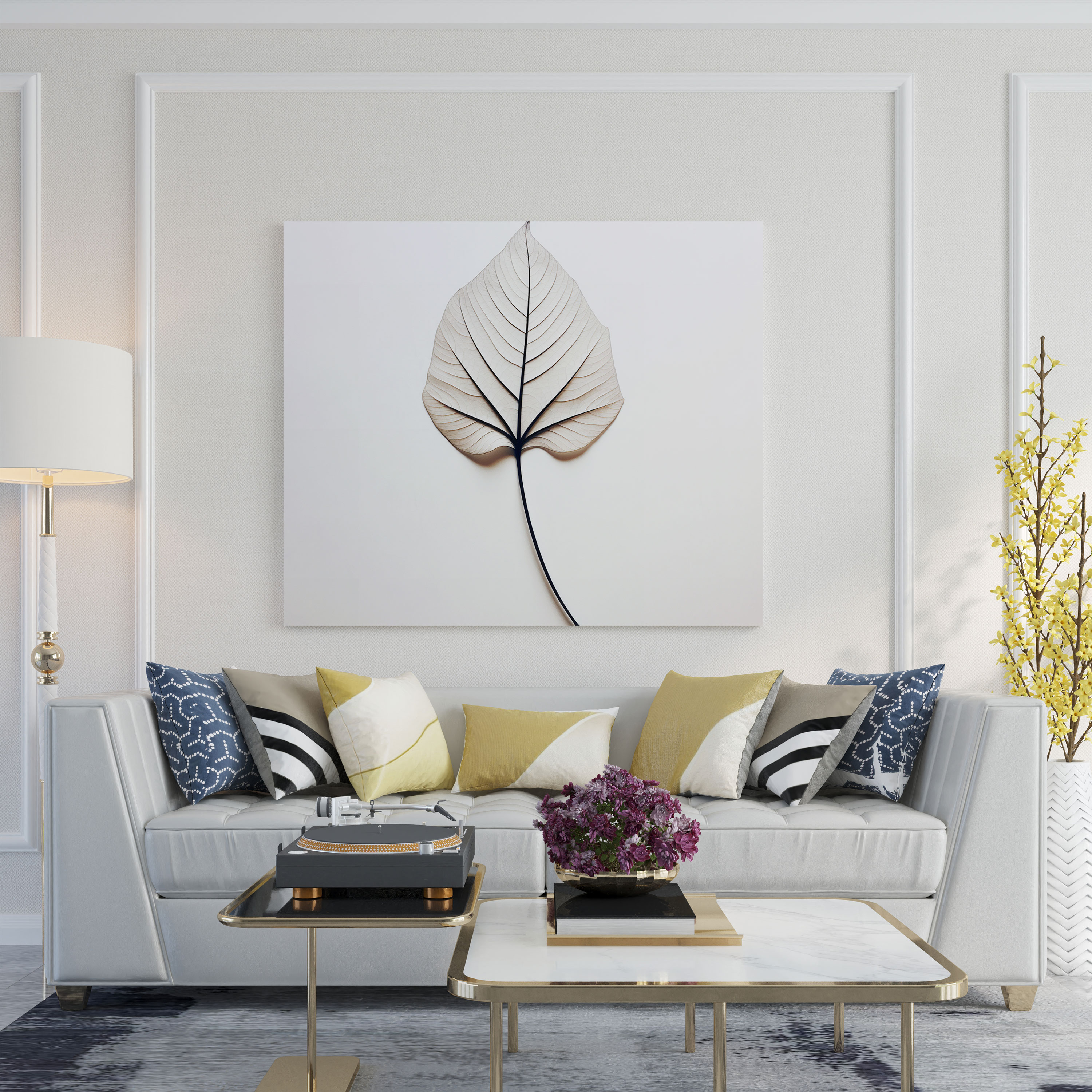 Minimalist Leaf Canvas Print - Leaves, Leaves, Wall Decoration, Minimalist Design