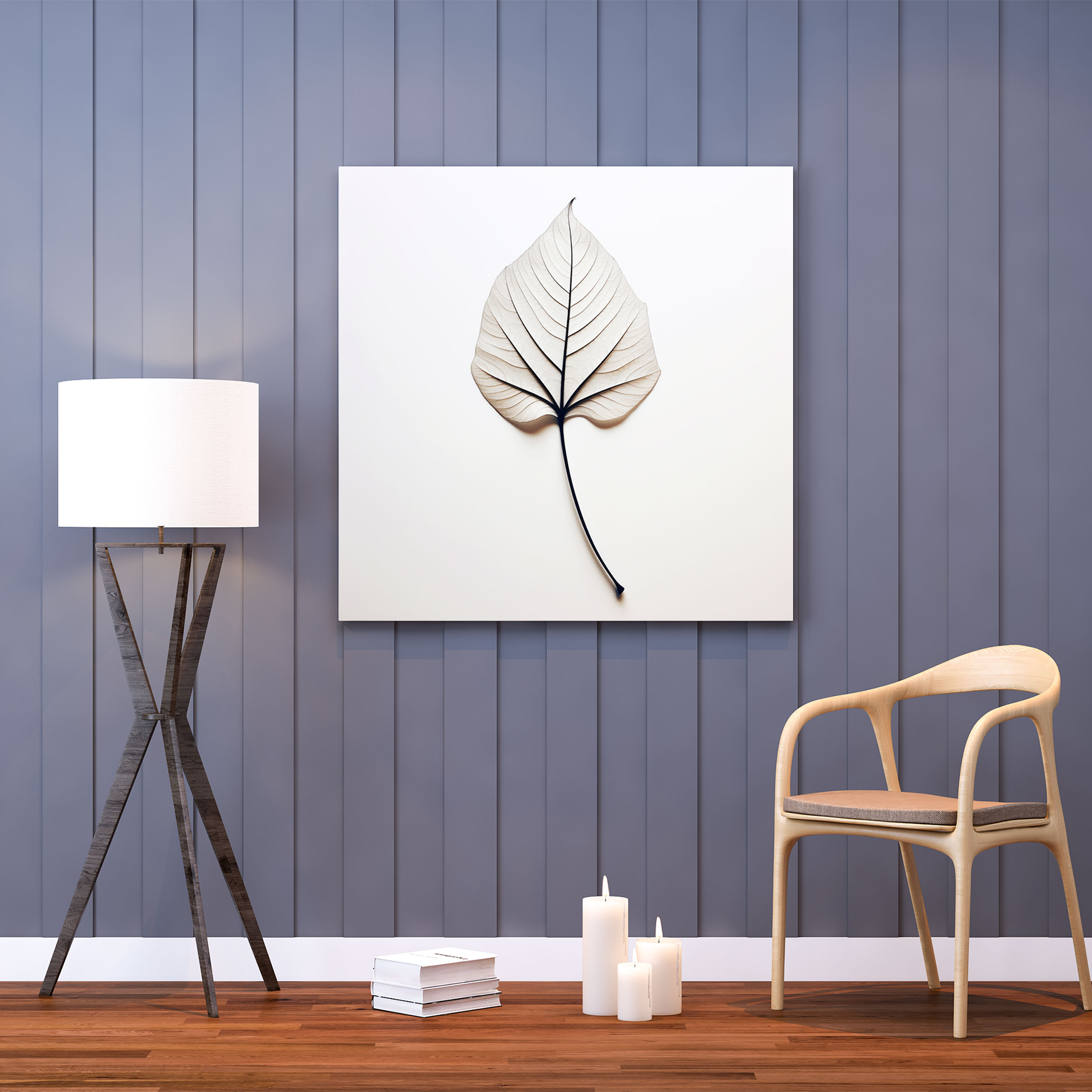 Minimalist Leaf Canvas Print - Leaves, Leaves, Wall Decoration, Minimalist Design