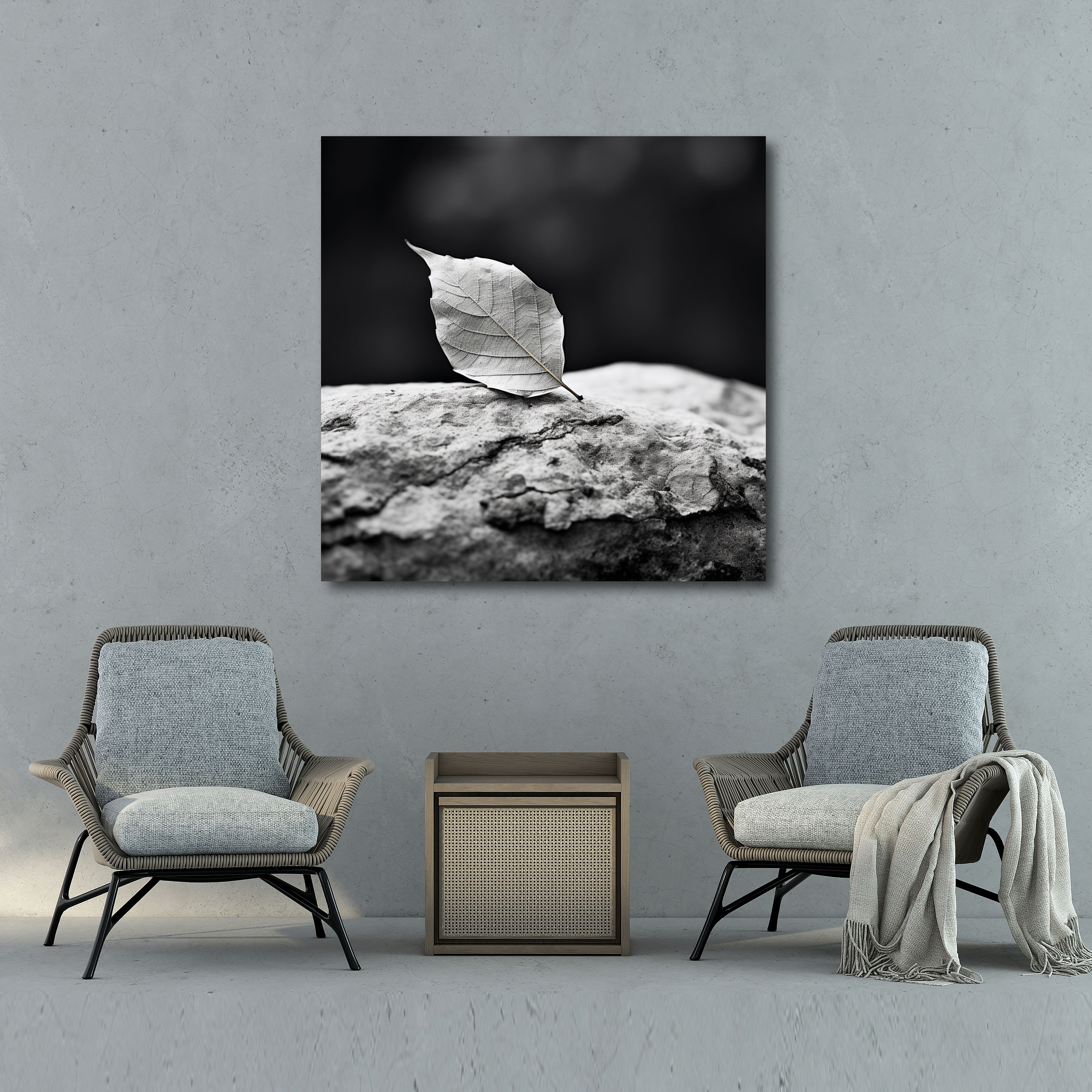 Leaves Canvas Print - Minimalist Black And White Leaf Wall Art - Leaves, Leaves, Leaf, Canvas Print