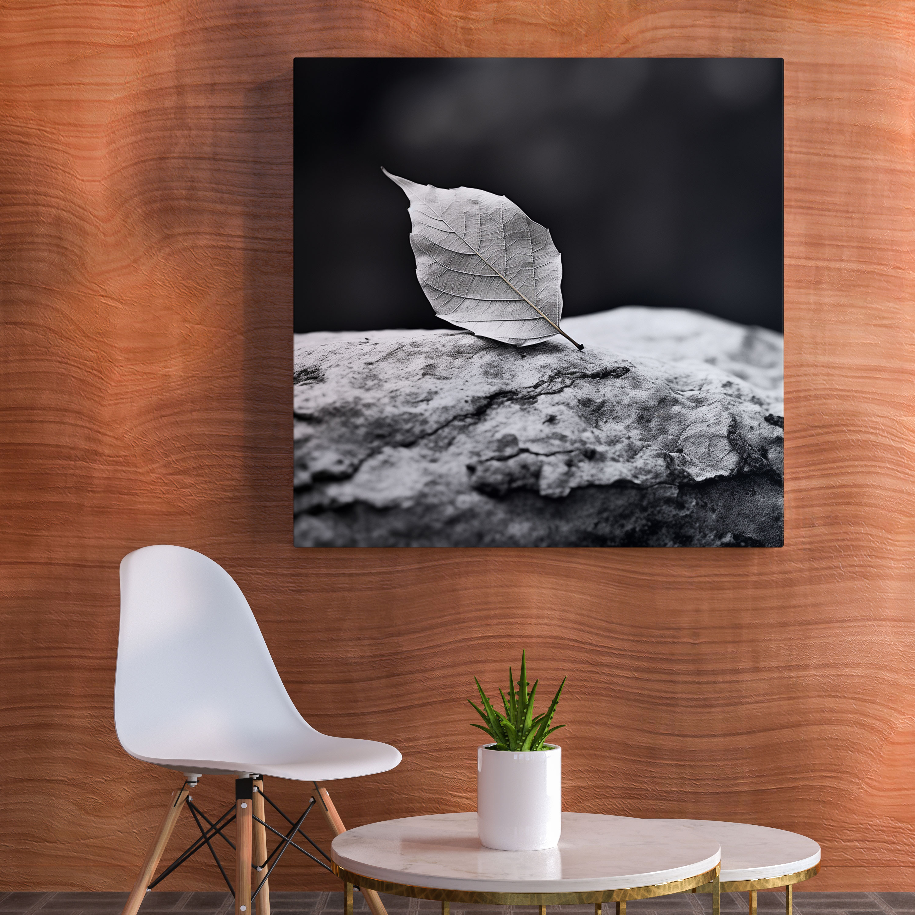 Leaves Canvas Print - Minimalist Black And White Leaf Wall Art - Leaves, Leaves, Leaf, Canvas Print