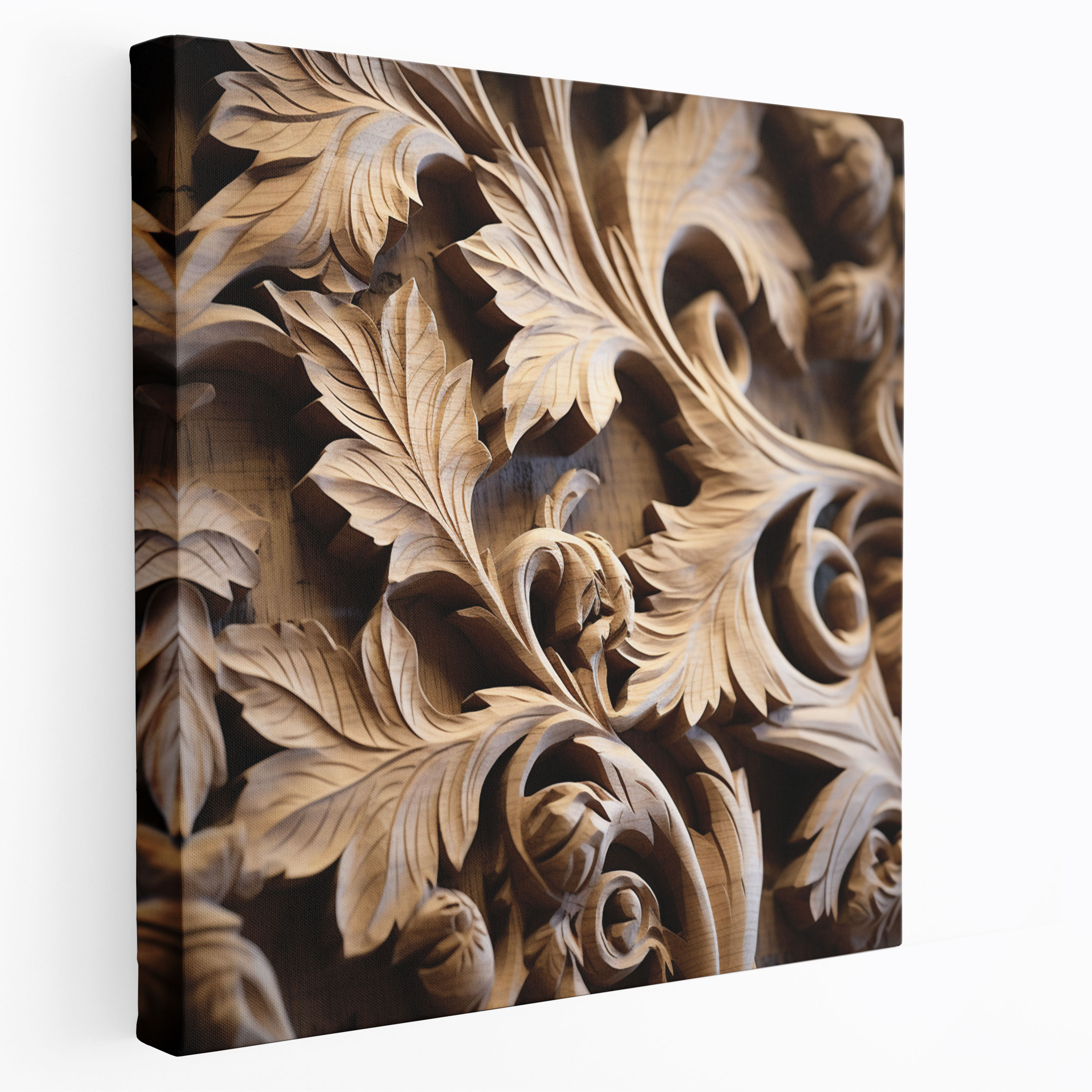 Leaves Wall Decoration - Rustic Wood Carving Art - Leaves, Character, Leaves, Wall Decoration