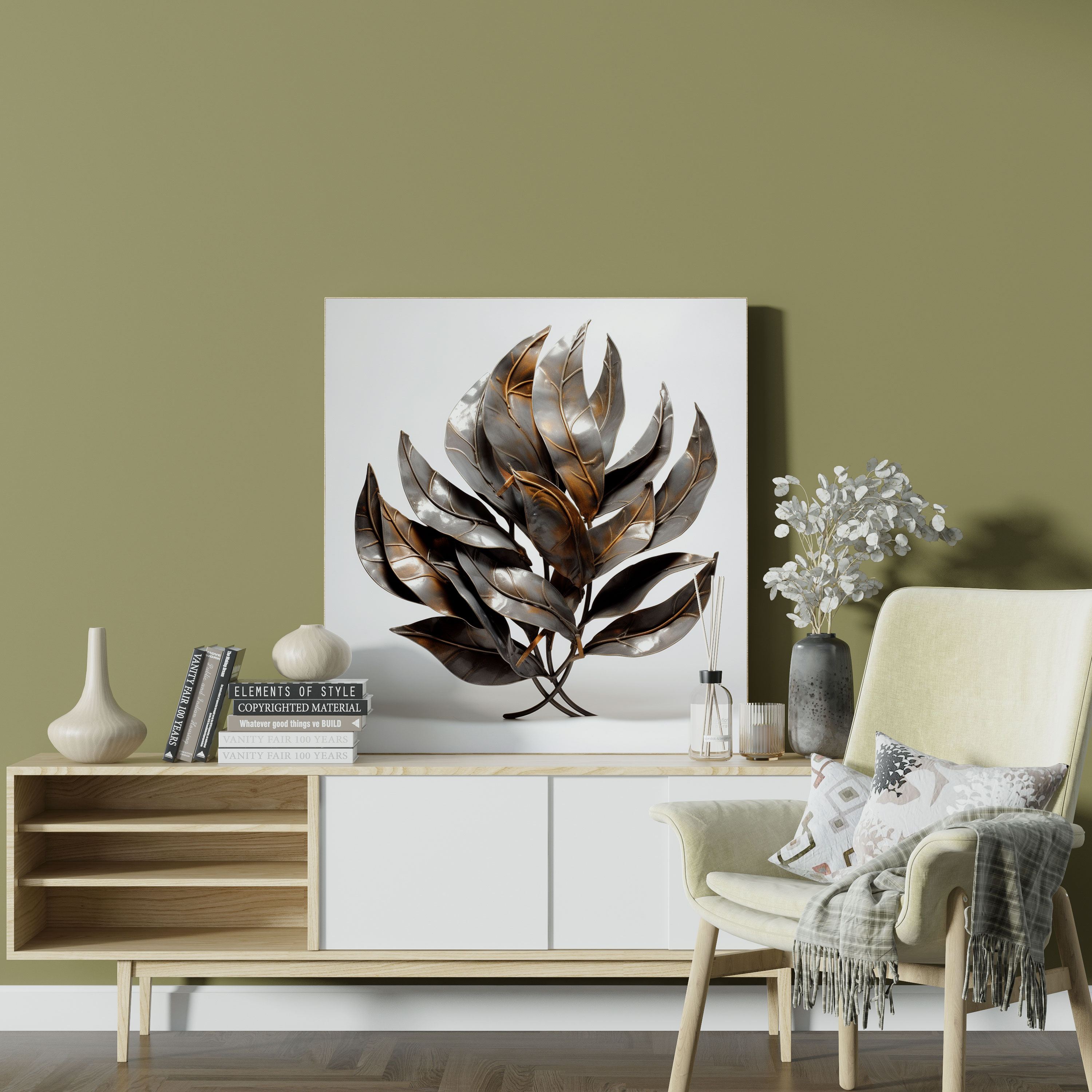 Leaves Wall Decoration - Contemporary Metal Sculpture - Leaves, Contemporary, Home Decoration, Wall Decoration