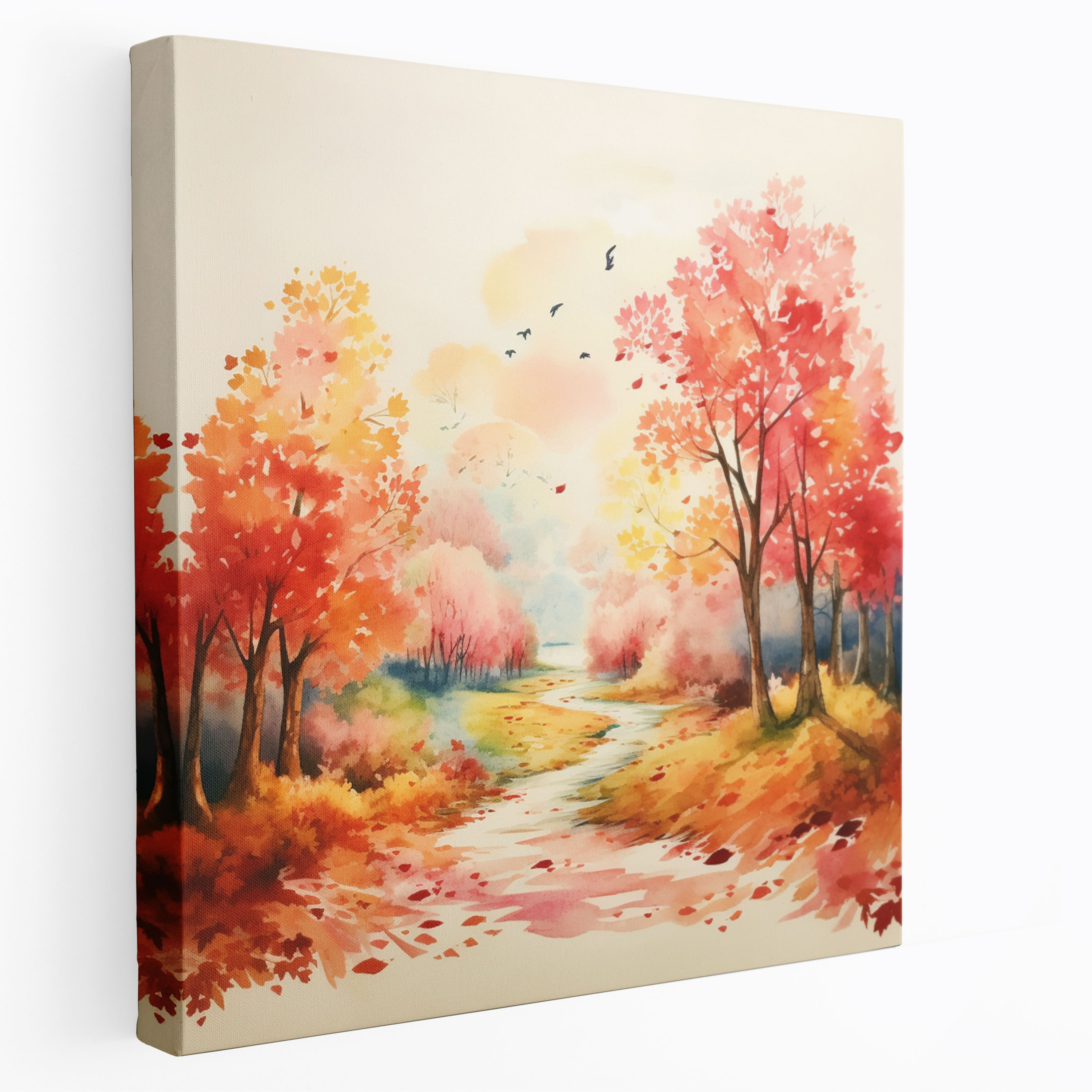 Blätter Leinwandbild - Wanddekoration Leinwandkunst Aquarellmalerei