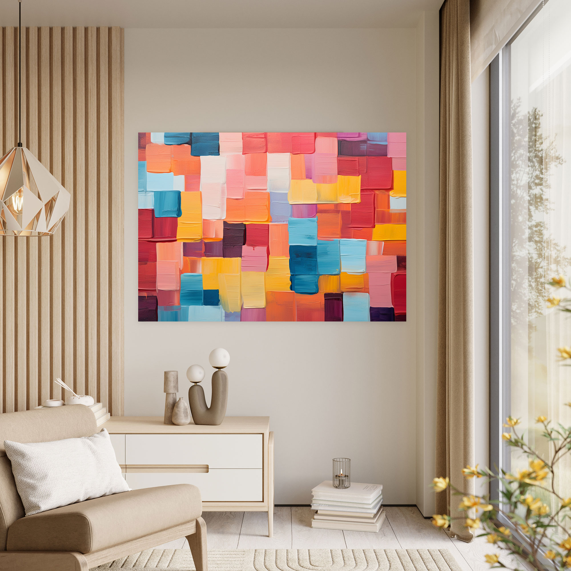 Lego Leinwandbild - Lego Ziegel Muster Modern Leinwand