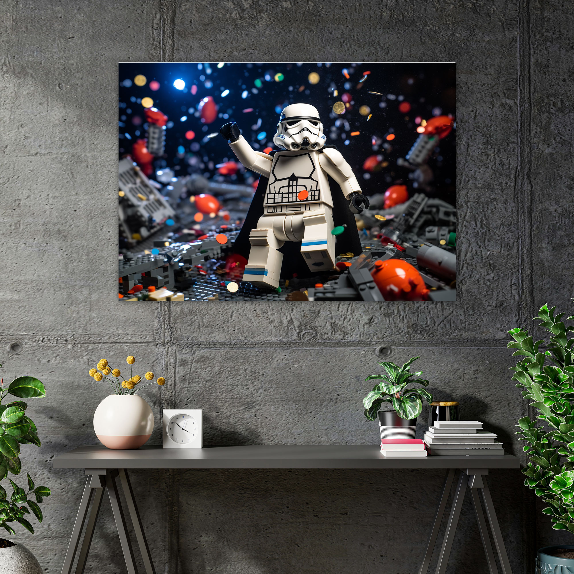 Lego Canvas Print - Epic Space Battle With Star Wars Icons - Lego, Canvas Print, Lego, Canvas Wall Art