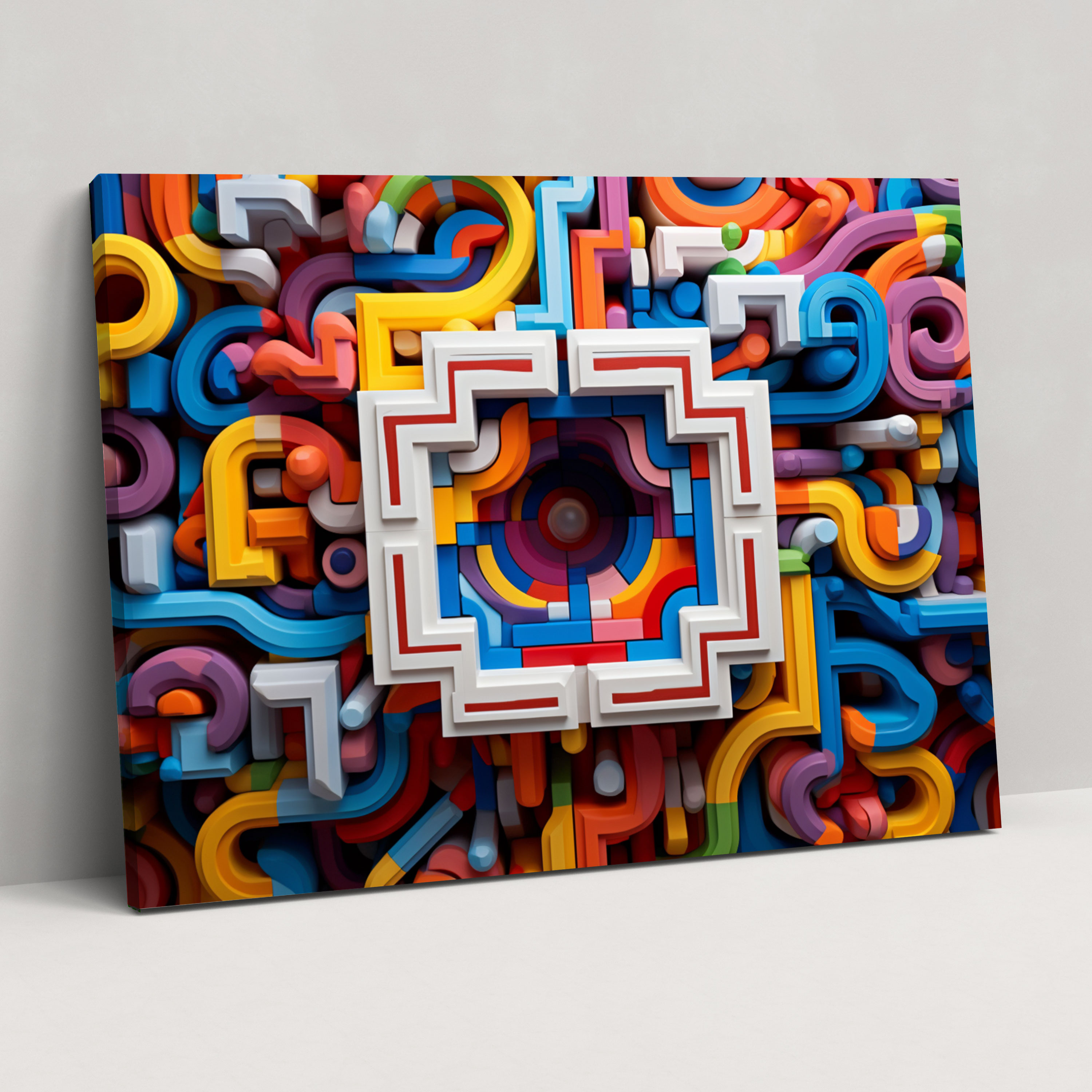Lego Geometric Wall Art - Abstract Lego Bricks Canvas Print - Lego, Wall Decoration, High Quality Canvas Print, Lego Geometric Wall Art