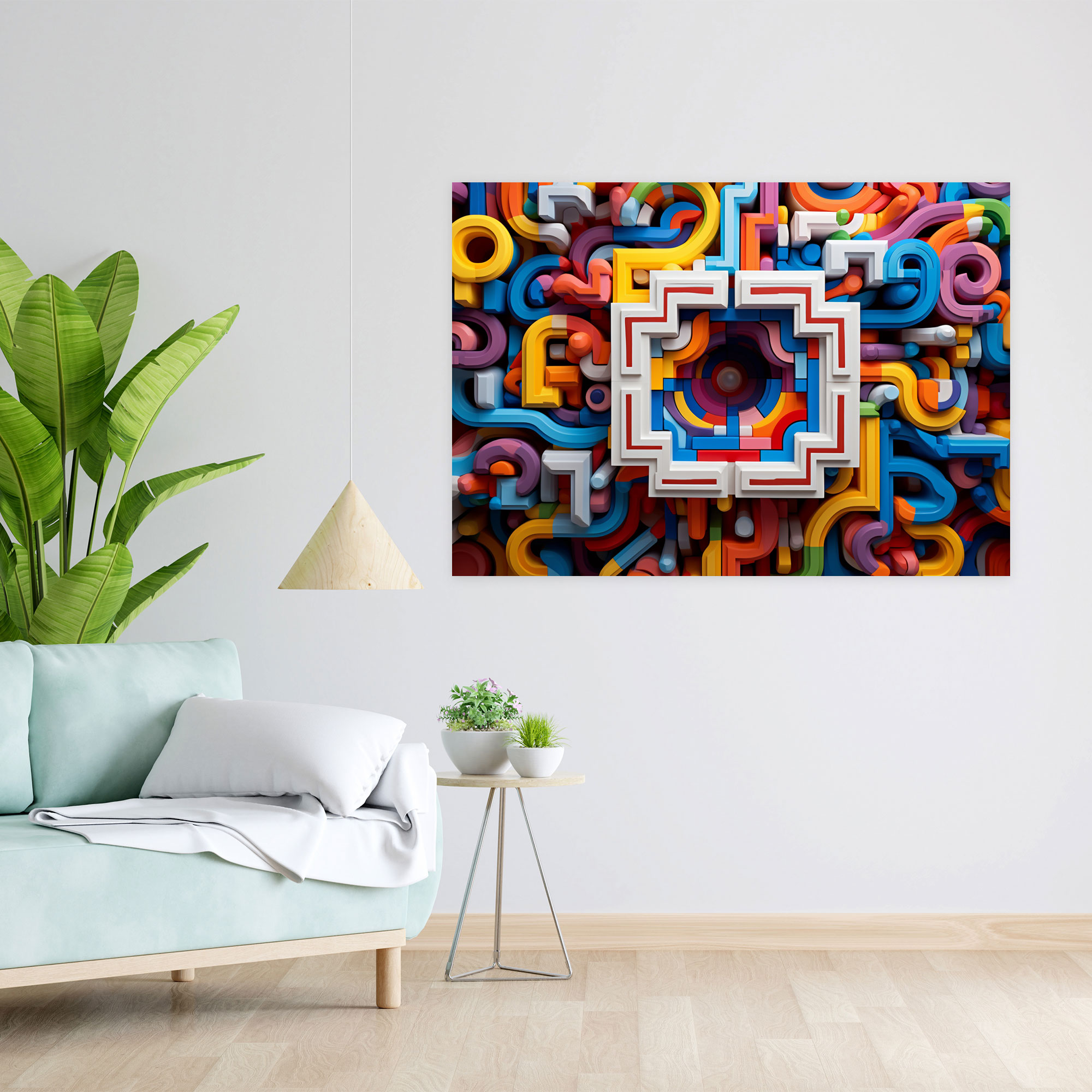 Lego Geometric Wall Art - Abstract Lego Bricks Canvas Print - Lego, Wall Decoration, High Quality Canvas Print, Lego Geometric Wall Art