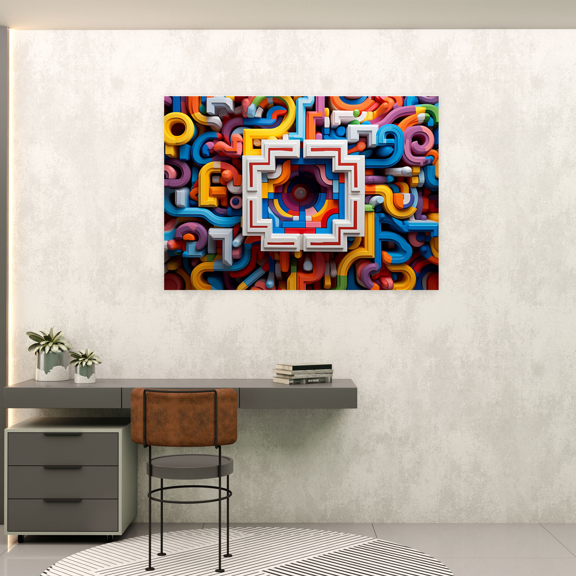 Lego Geometric Wall Art - Abstract Lego Bricks Canvas Print - Lego, Wall Decoration, High Quality Canvas Print, Lego Geometric Wall Art