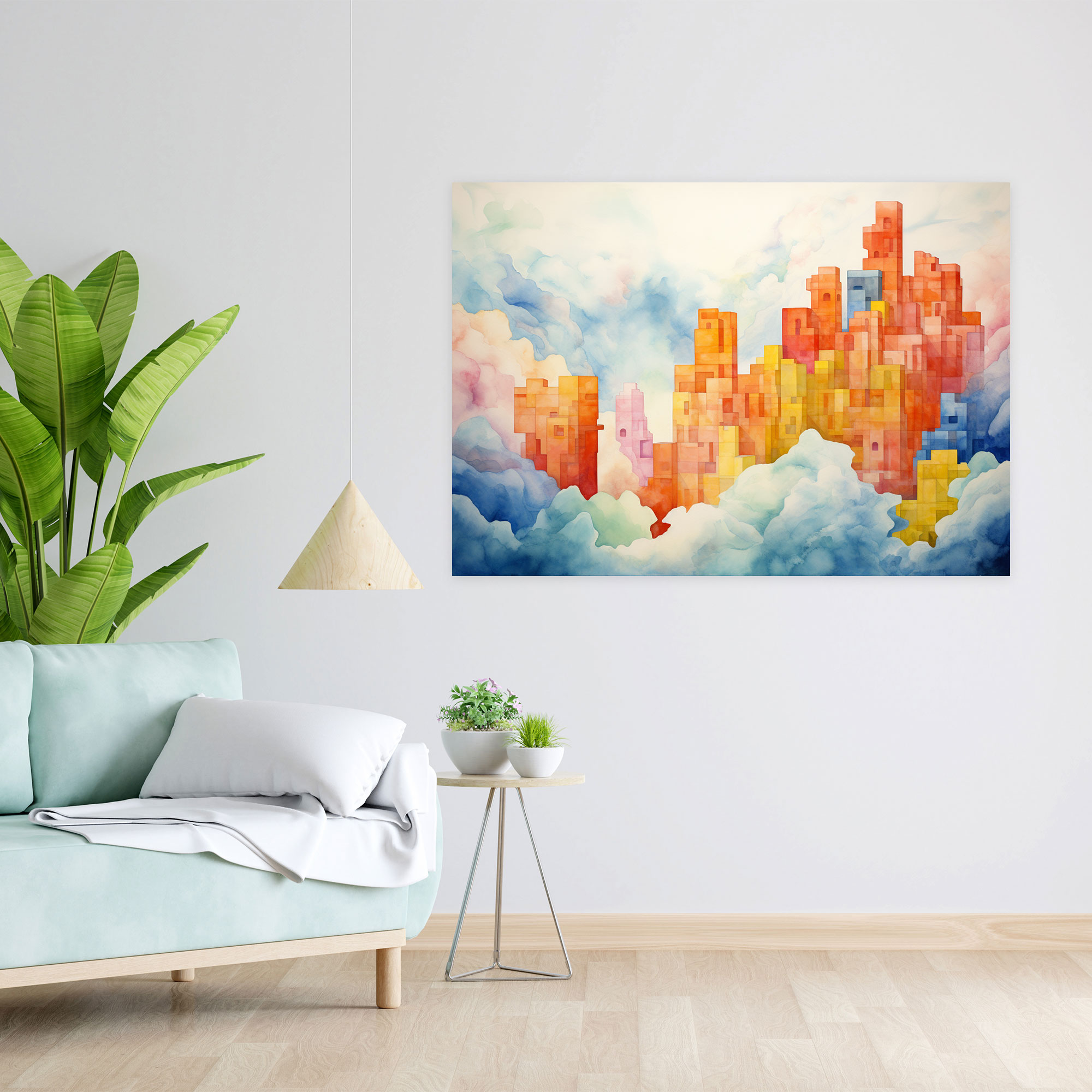 Lego Watercolor Wall Art - Dreamy Lego Blocks Canvas Print - Lego, Home Decoration, Canvas Print, Lego Watercolor Wall Art