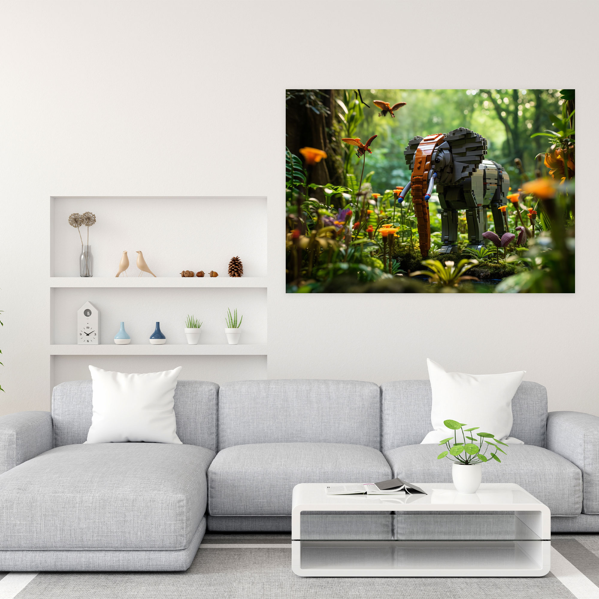 Lego Dschungel Wildtiere Leinwandbild - Lego Lego Tiere Dschungel Wildtiere Wandkunst