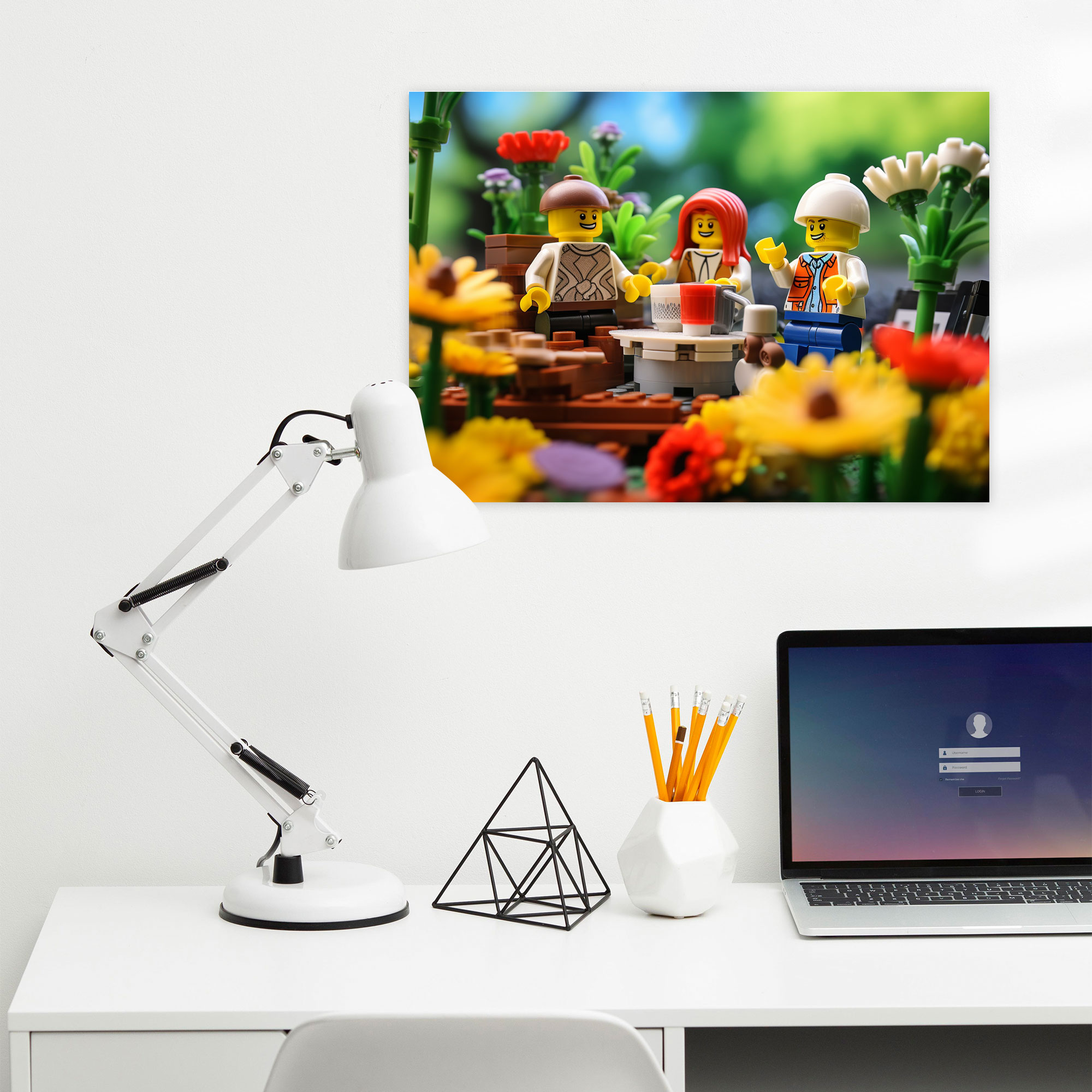 Lego Family Picnic Wall Art - Lego, Wall Decoration, Family, Lego