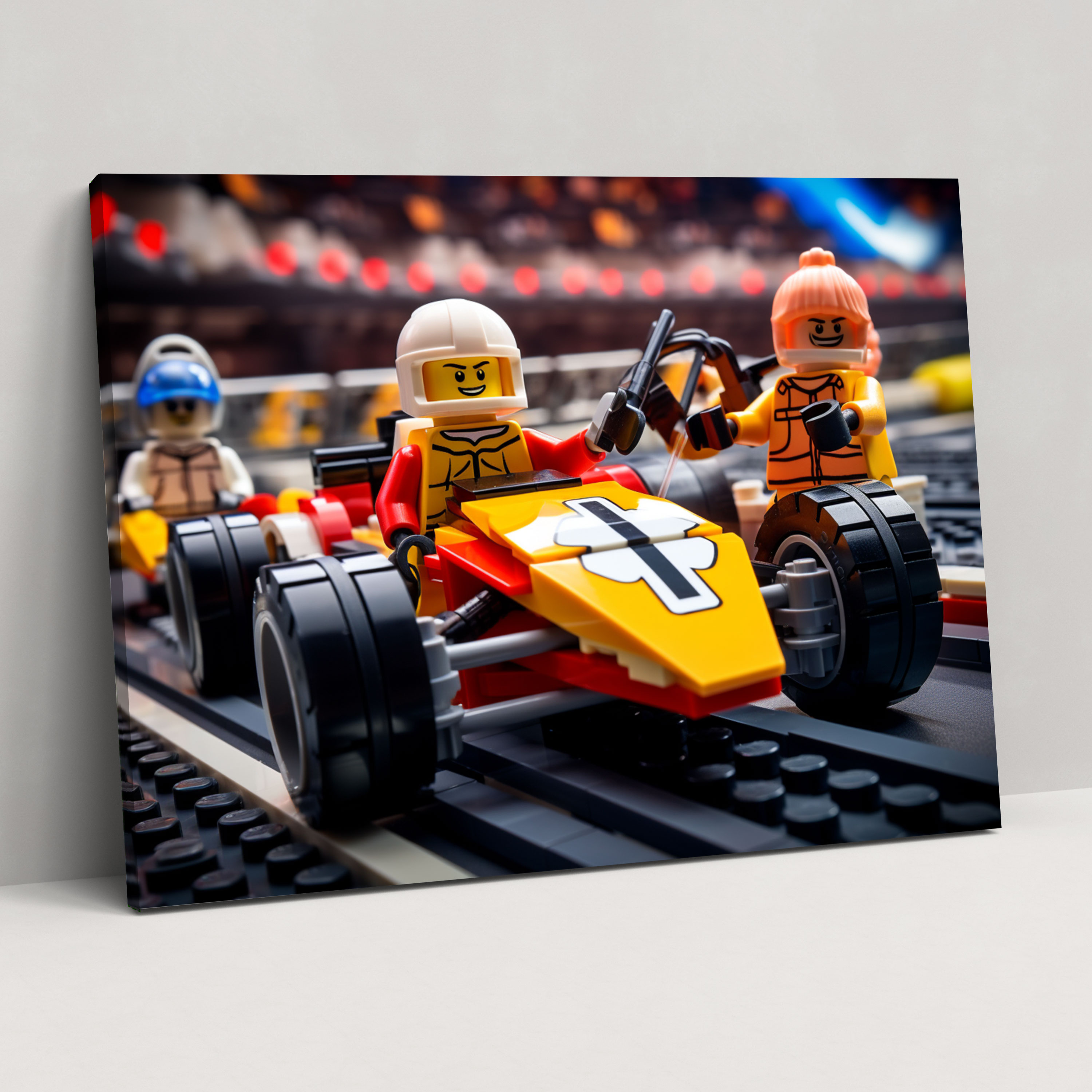 Lego Rennauto-Meisterschaft Wanddekoration - Lego Intensive Wettkämpfe Leinwandbild