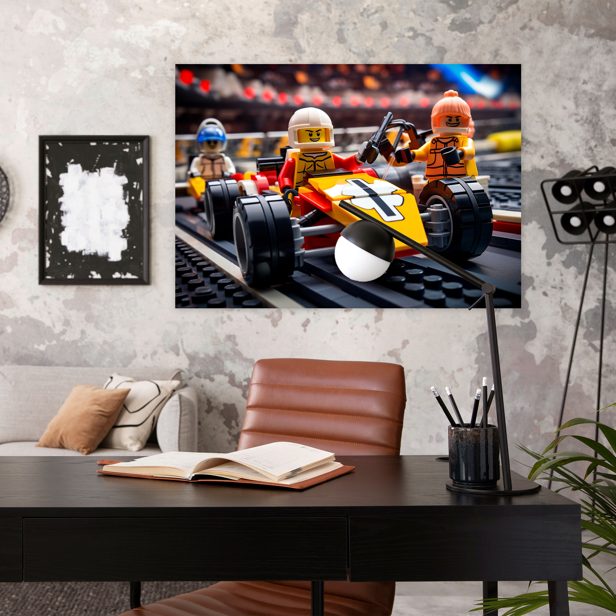 Lego Rennauto-Meisterschaft Wanddekoration - Lego Intensive Wettkämpfe Leinwandbild