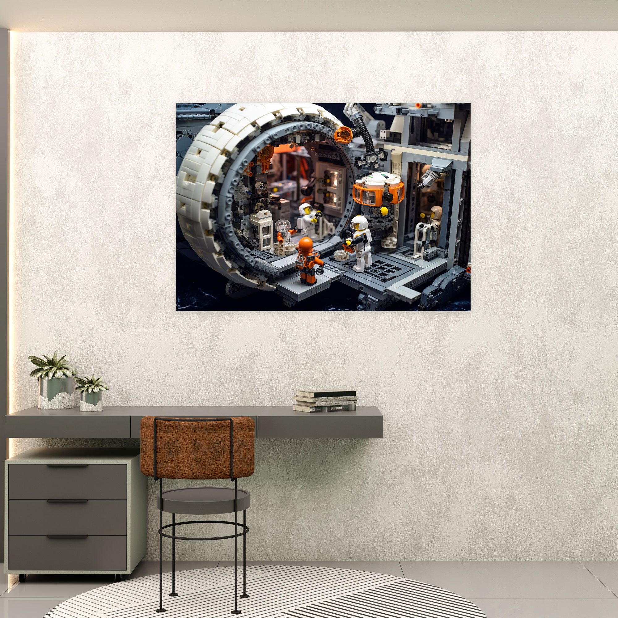 Lego Space Station Wall Art - Lego, Wall Decoration, Astronauts, Wall Art