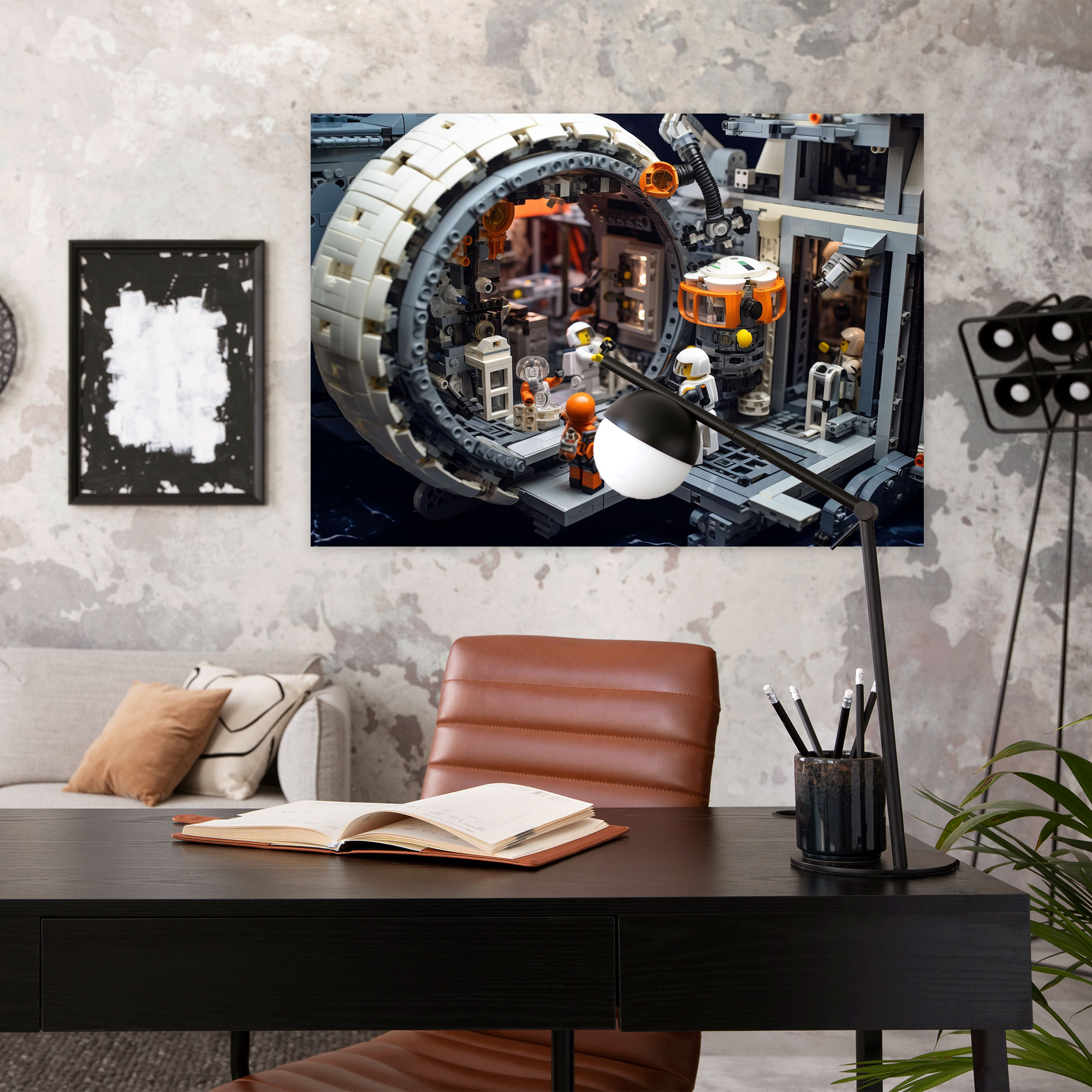 Lego Space Station Wall Art - Lego, Wall Decoration, Astronauts, Wall Art