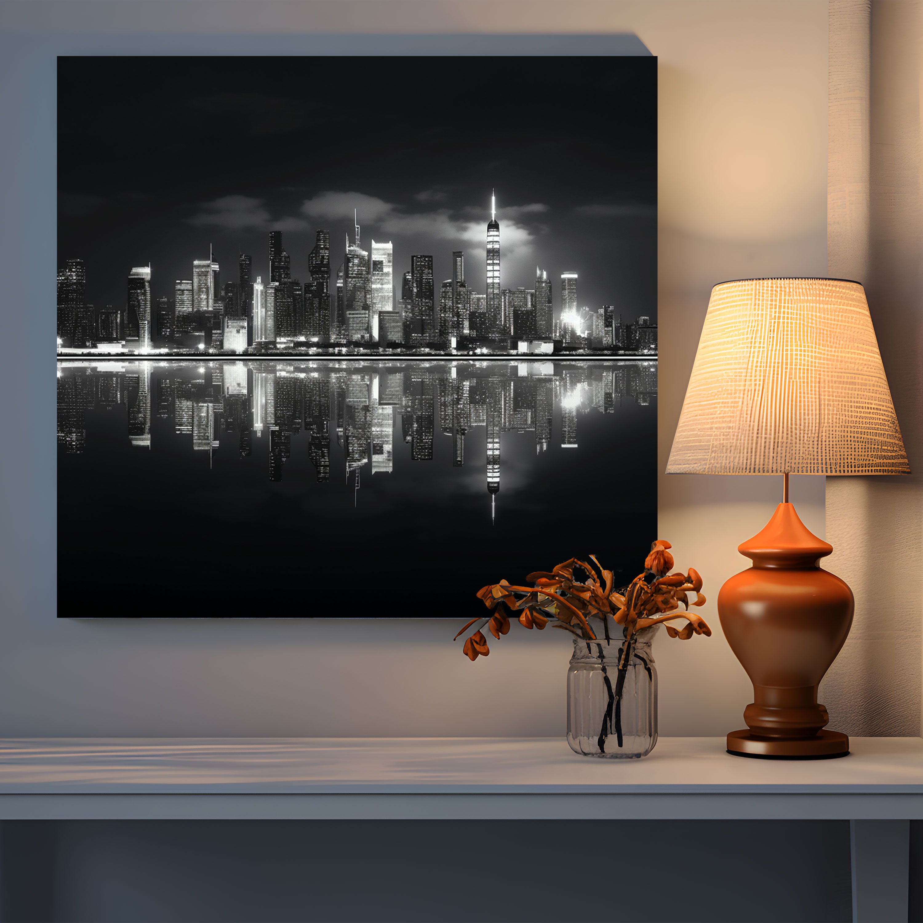 Lenticular Canvas Print - City Reflection - Lenticular, Canvas Print, City Skyline, Canvas Wall Art