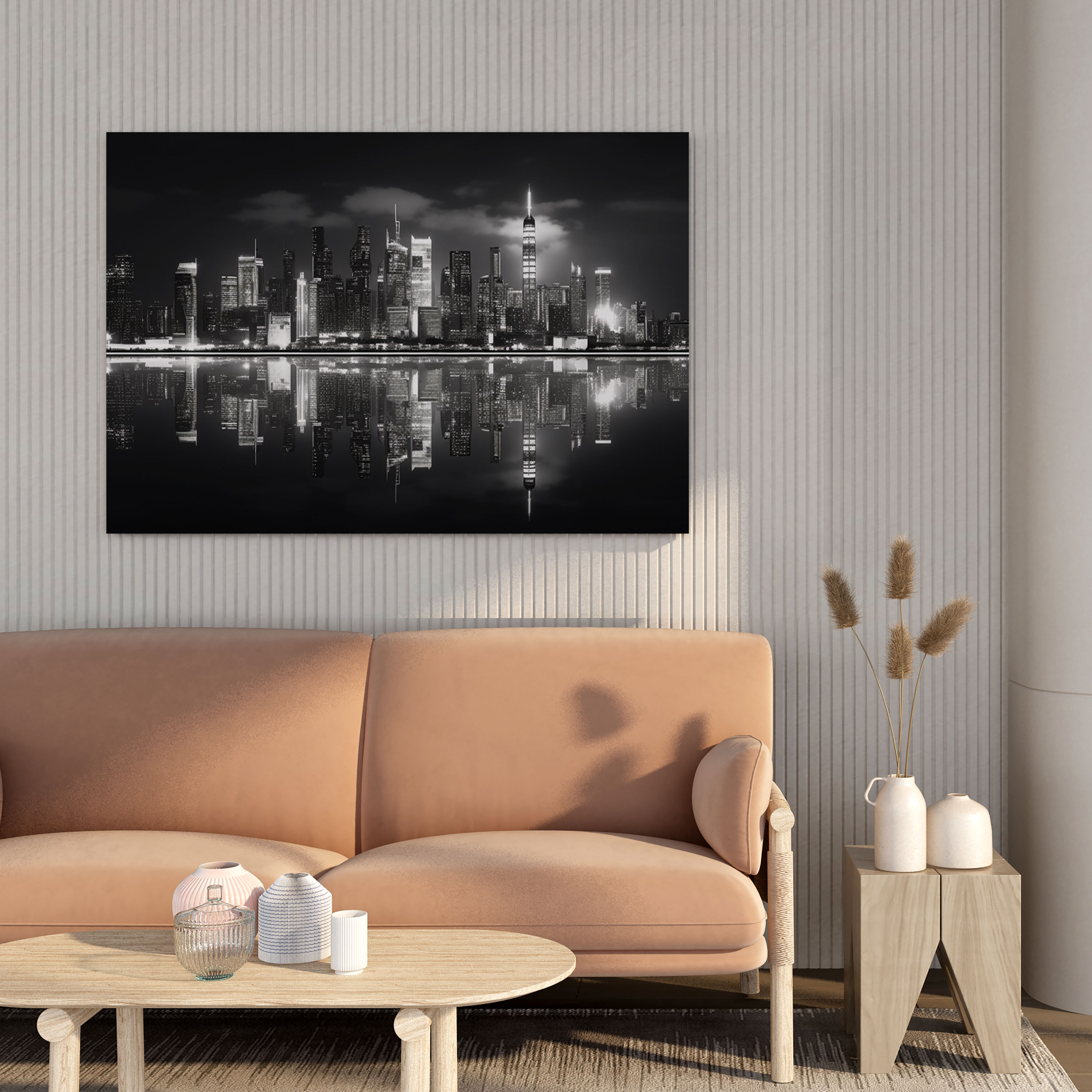 Lenticular Canvas Print - City Reflection - Lenticular, Canvas Print, City Skyline, Canvas Wall Art