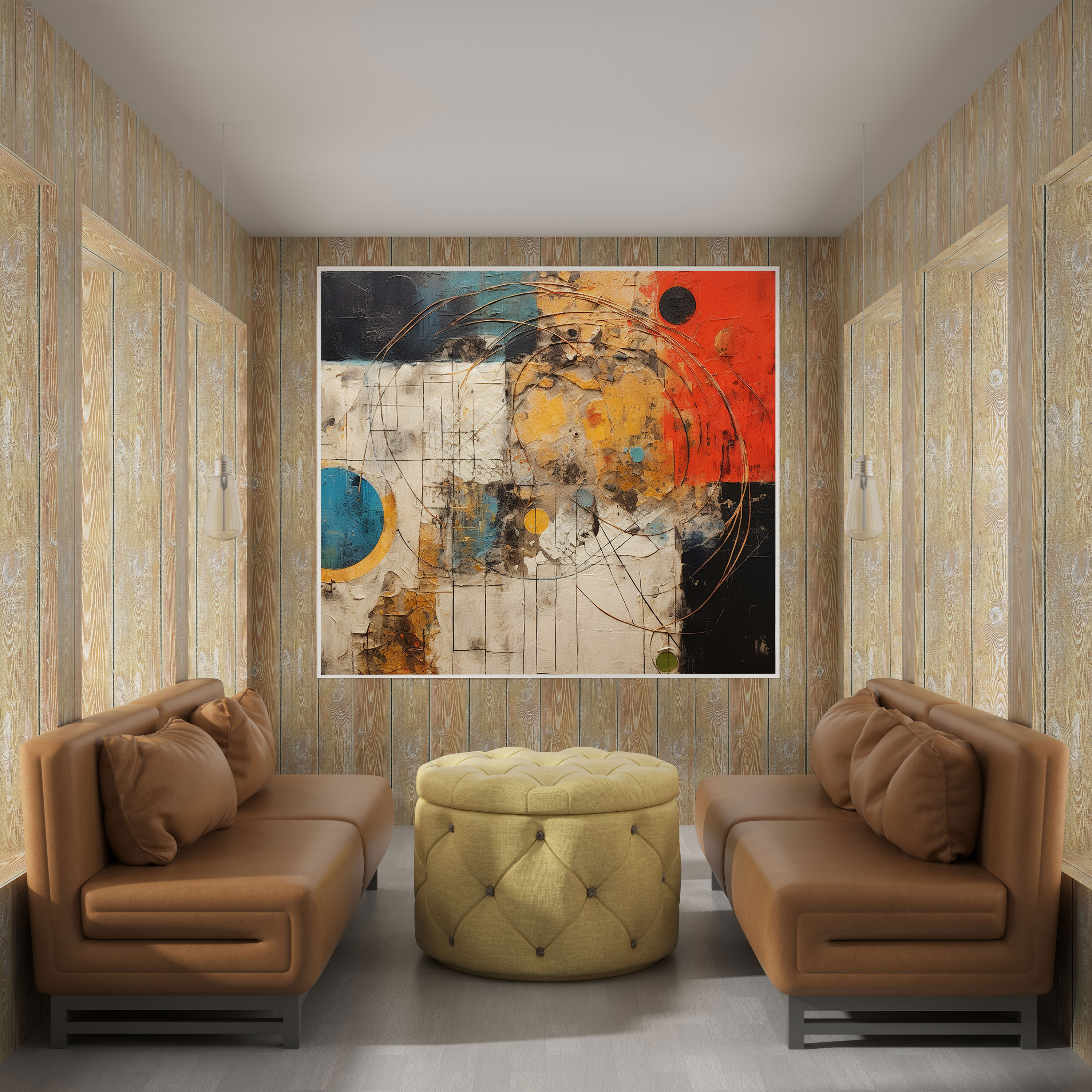 Linsenraster Wandkunst - Abstrakte Fusion - Linsenraster Farben Leinwand Wanddekoration