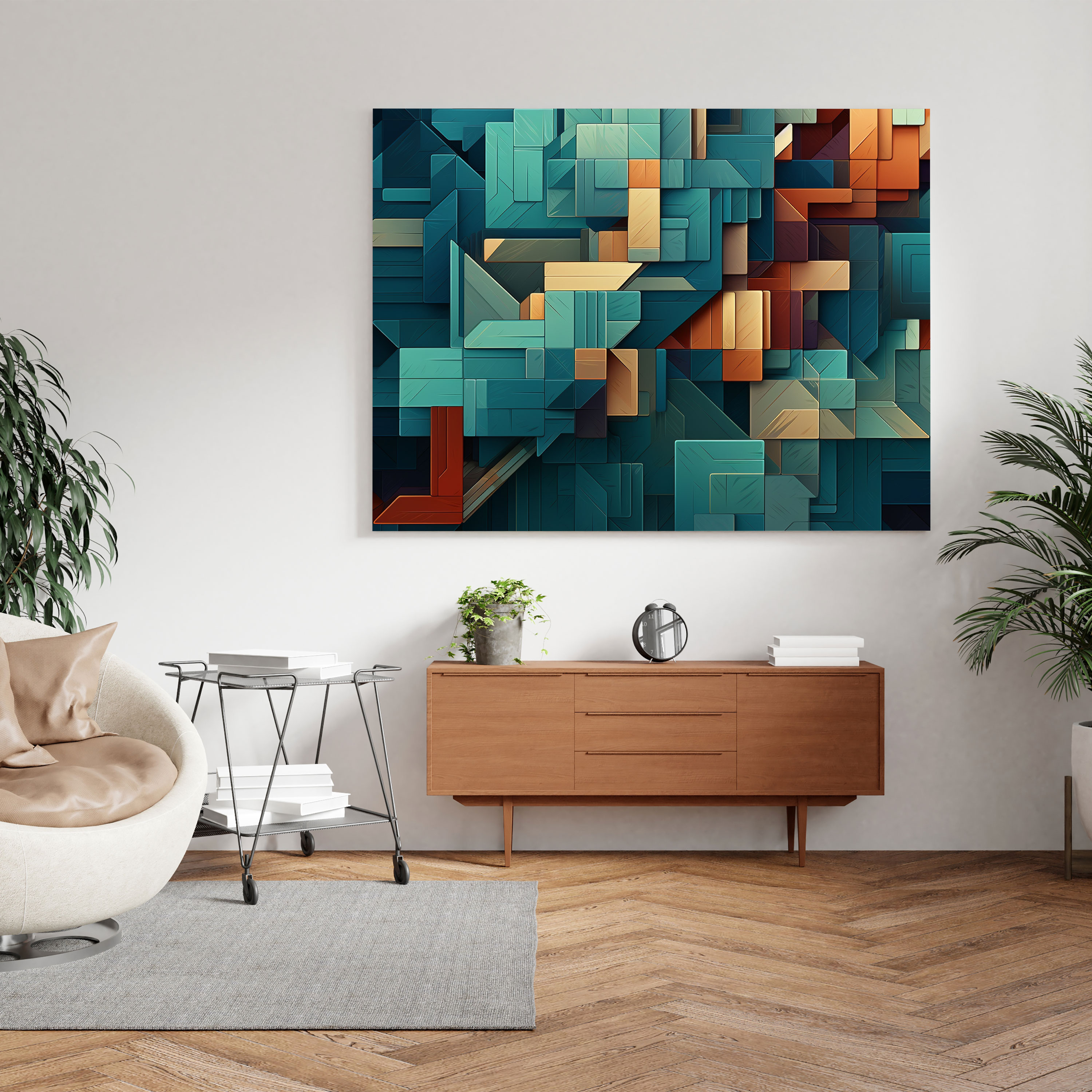 Lenticular Wall Decoration: Geometric Shift - Lenticular, Home Decoration, Abstract Pattern, Lenticular