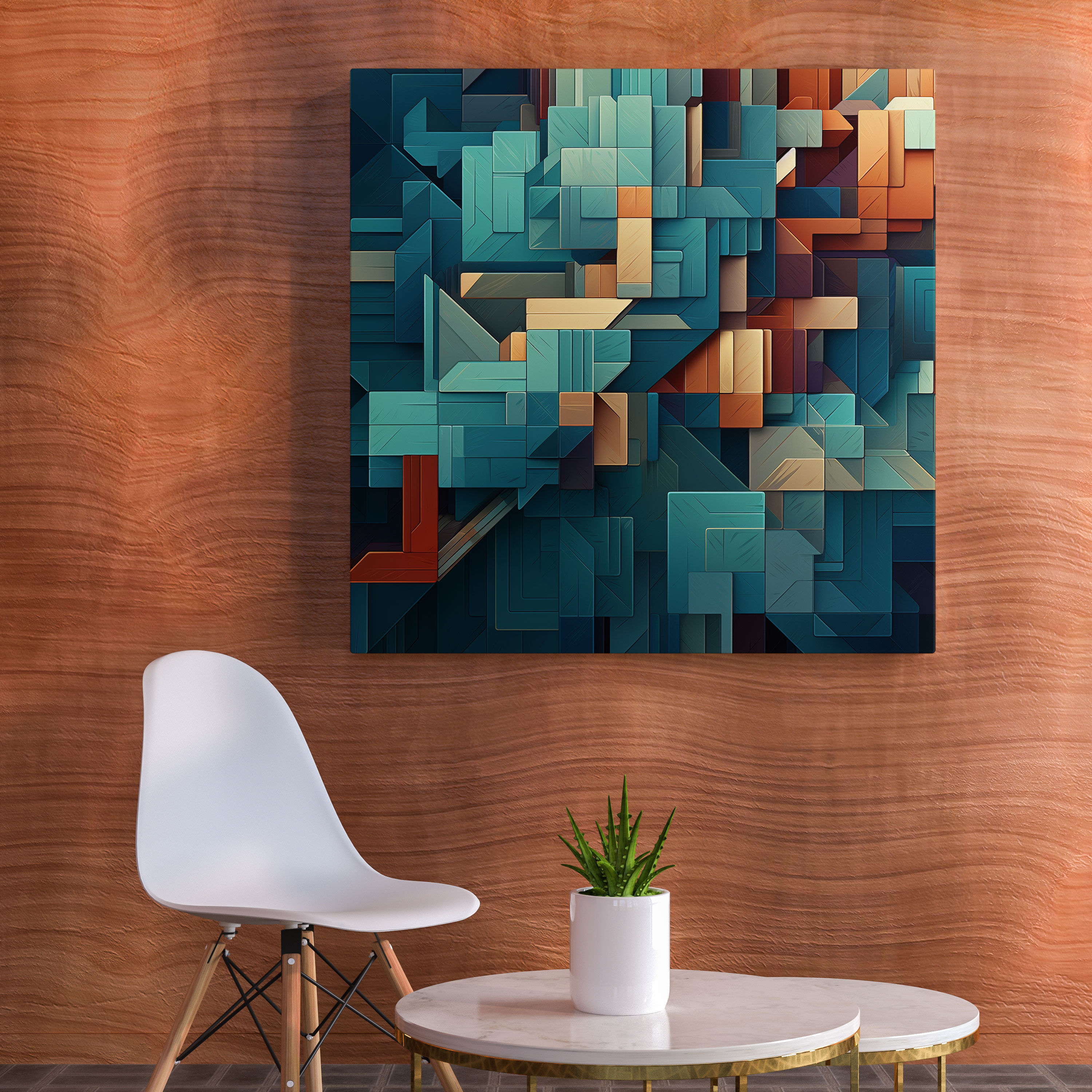 Lenticular Wall Decoration: Geometric Shift - Lenticular, Home Decoration, Abstract Pattern, Lenticular
