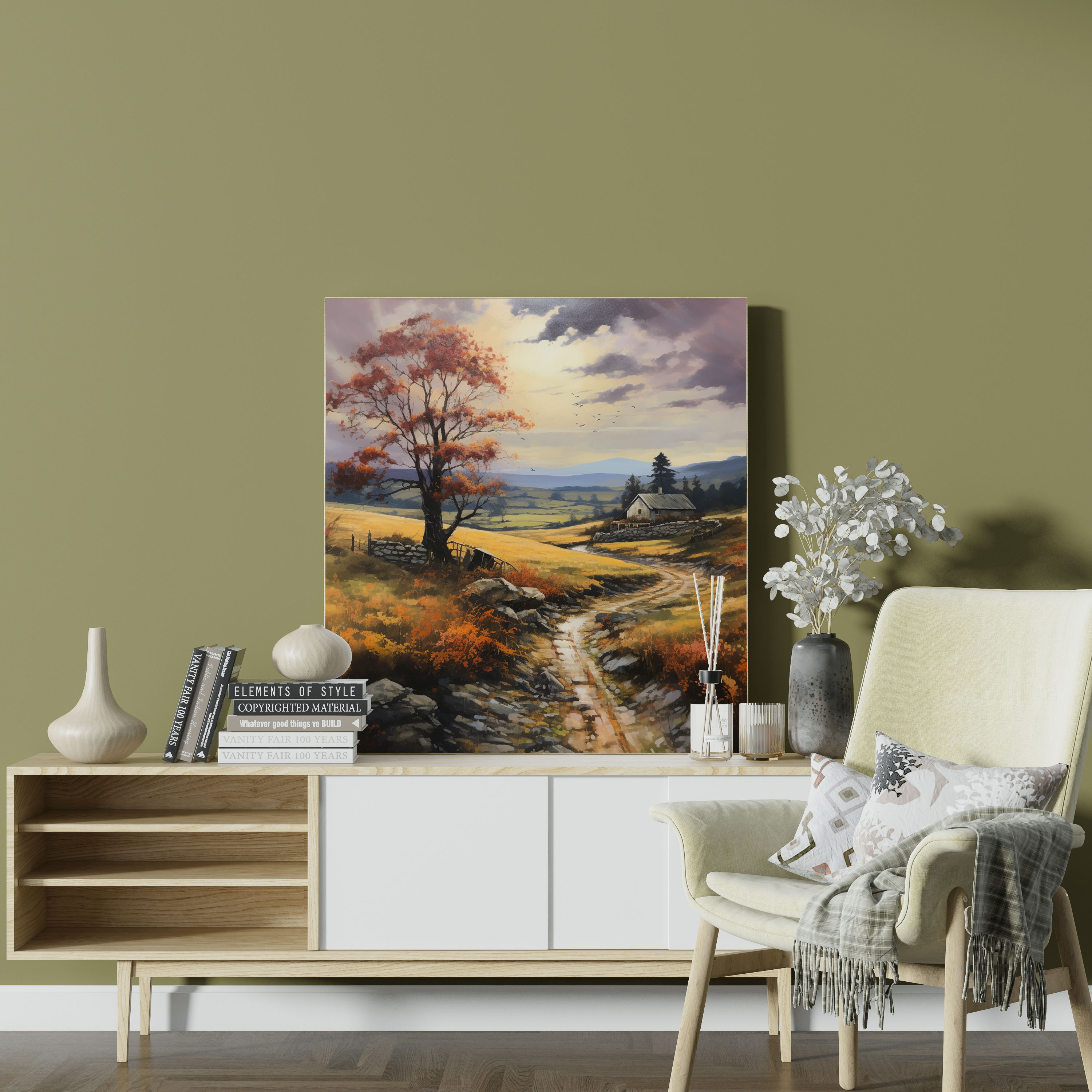 Lenticular Canvas Print: Countryside Serenity - Lenticular, Lenticular, Countryside Landscape, Home Decoration