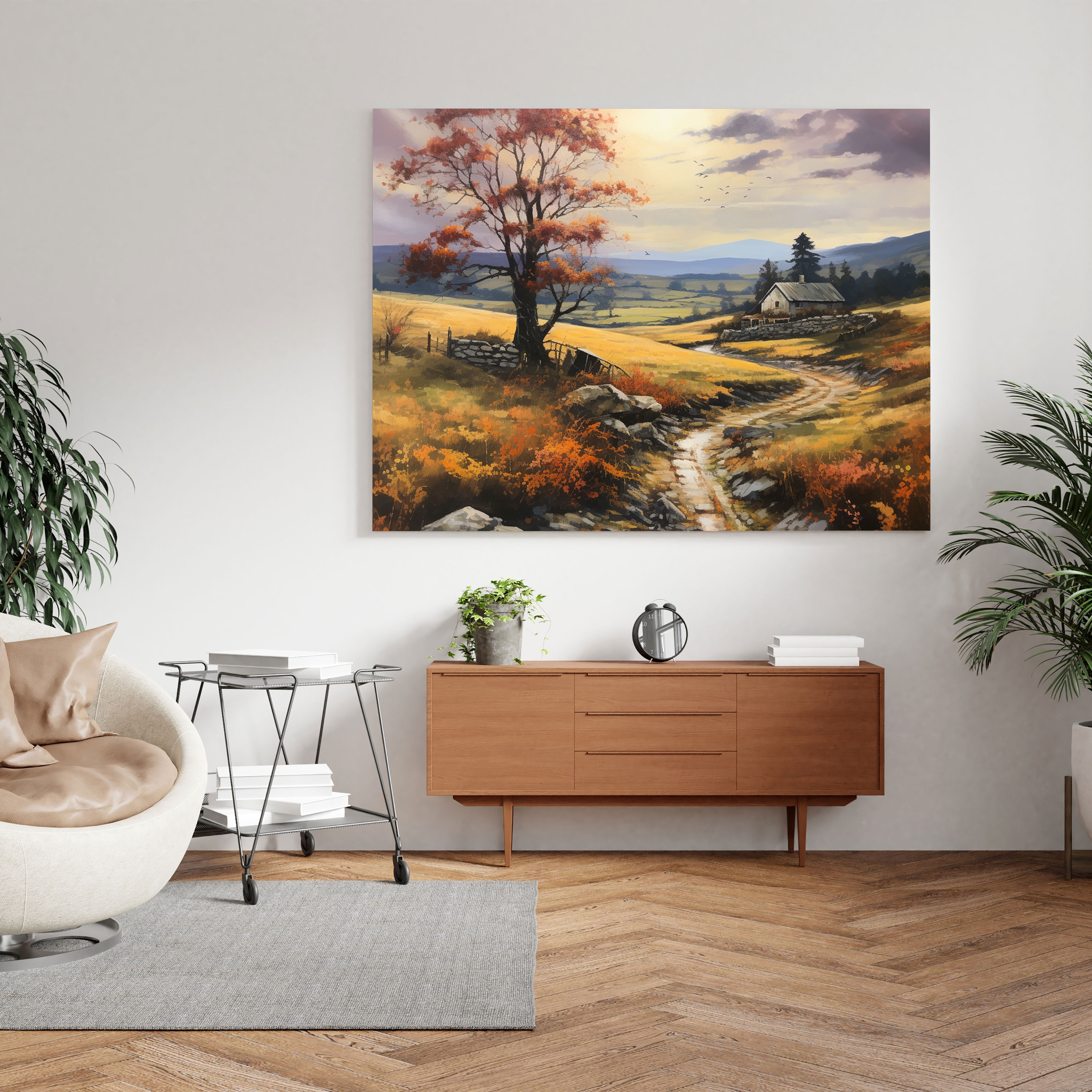 Lenticular Canvas Print: Countryside Serenity - Lenticular, Lenticular, Countryside Landscape, Home Decoration