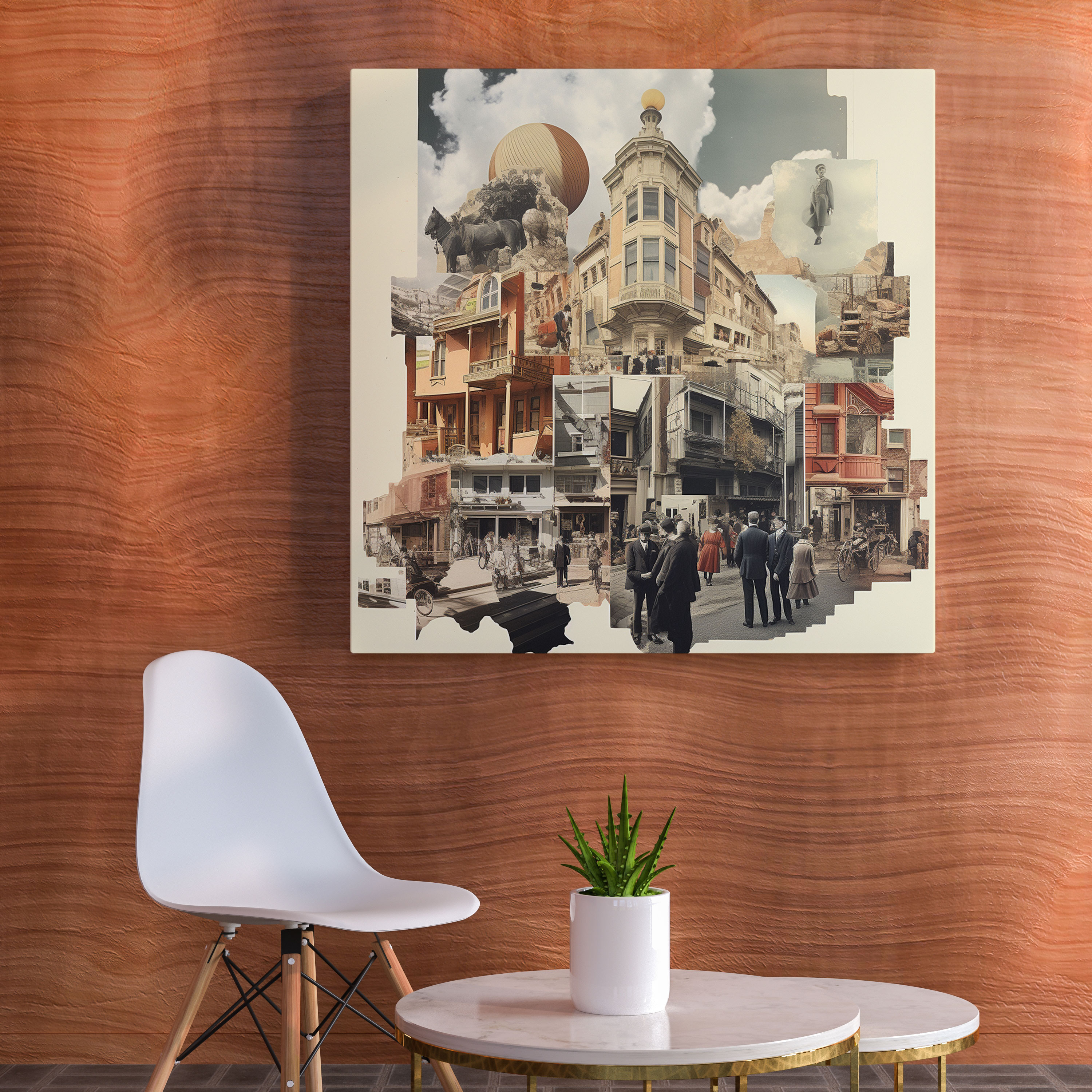 Lenticular Wall Art: Vintage Collage - Lenticular, Wall Decoration, Home Decoration, Canvas
