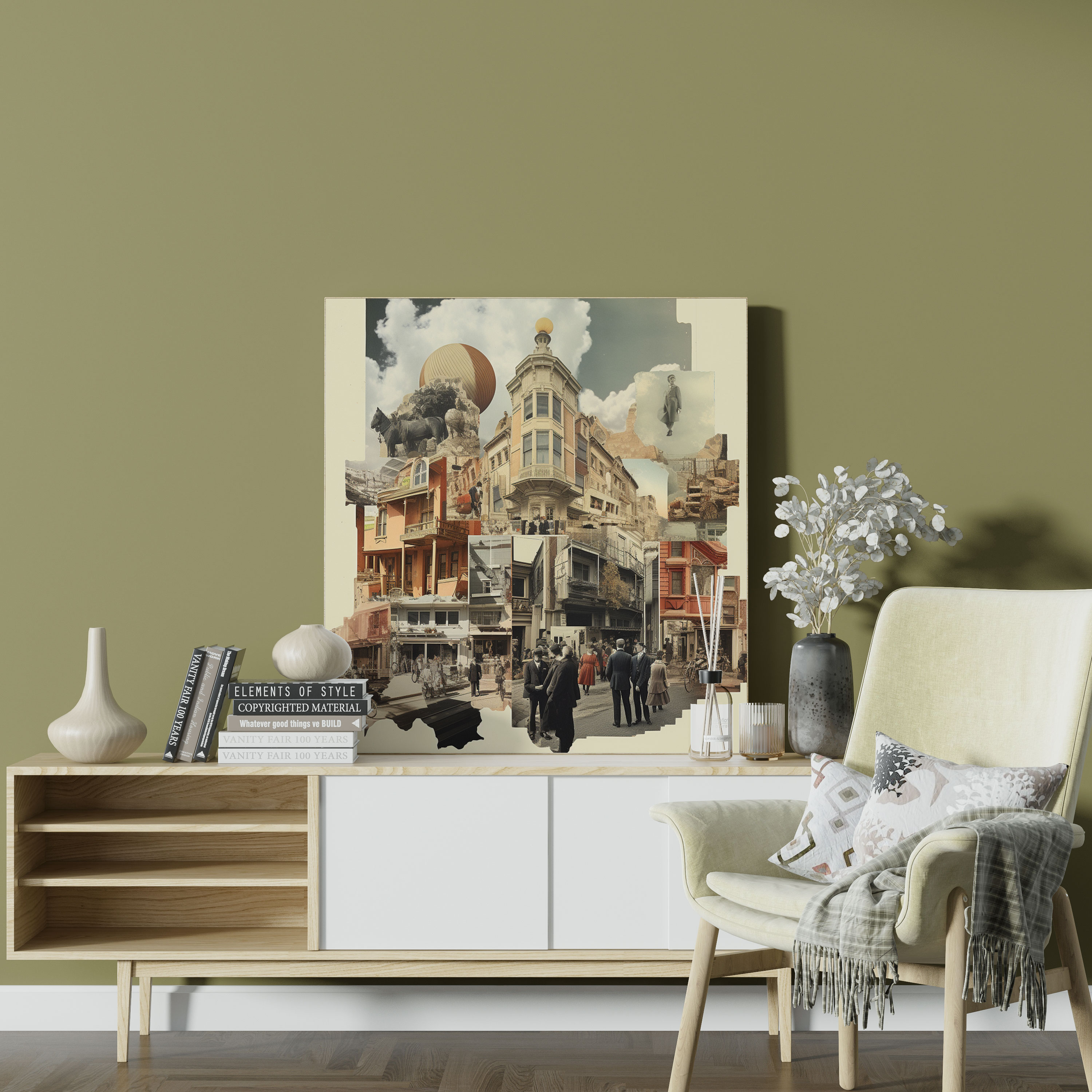 Lenticular Wall Art: Vintage Collage - Lenticular, Wall Decoration, Home Decoration, Canvas