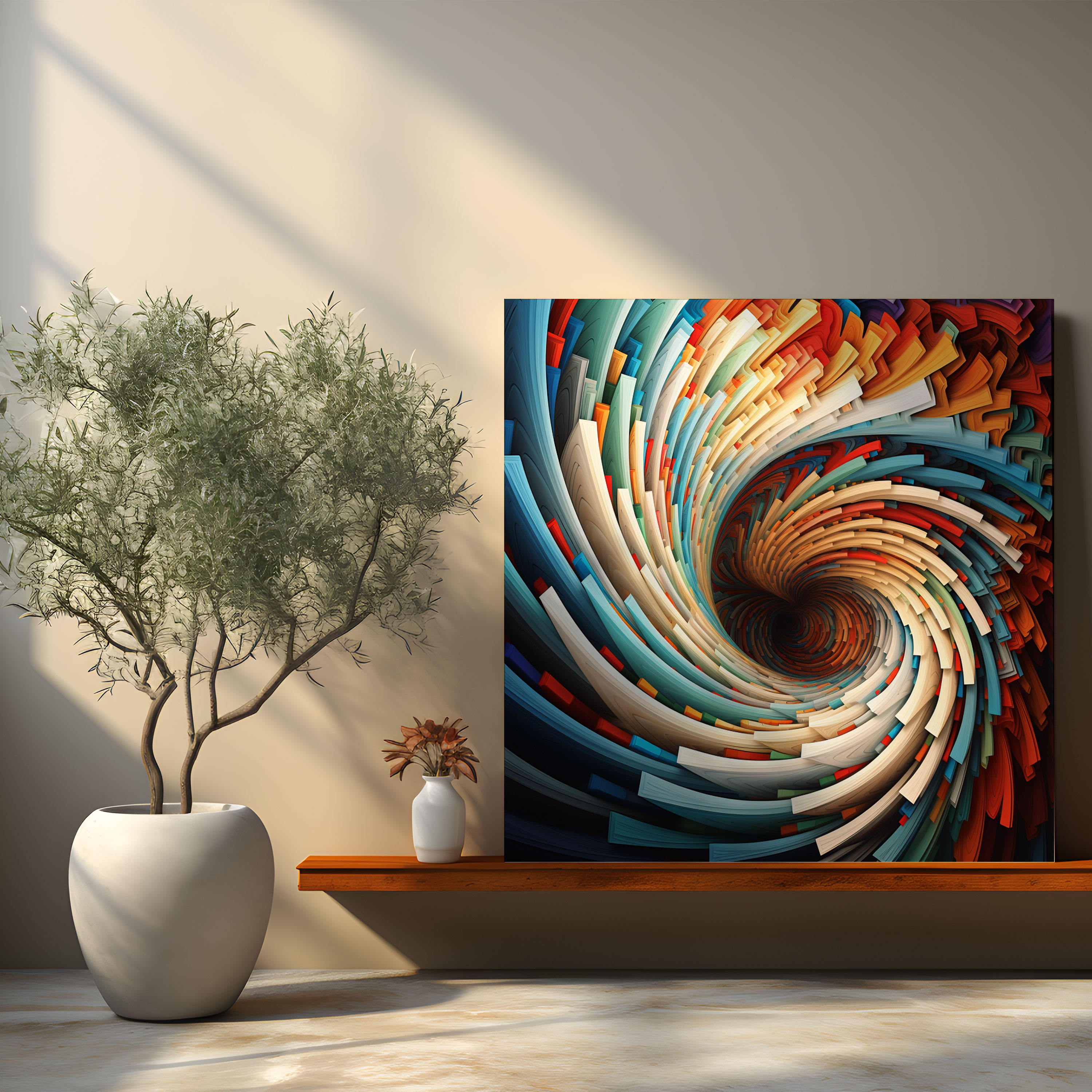 Linsenraster Wanddekoration: Wirbelnde Illusion - Digitale Illustration auf Leinwand