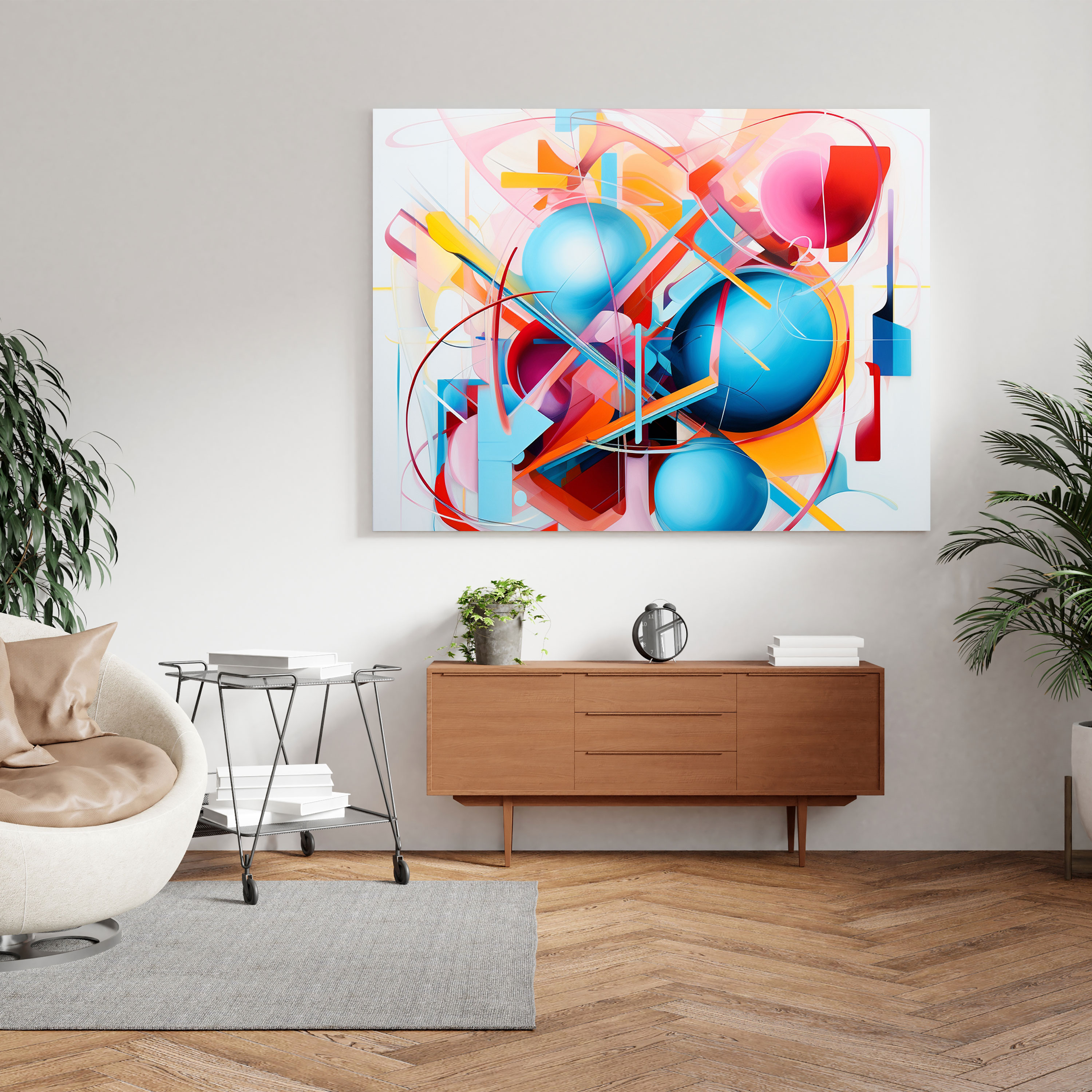 Lenticular Canvas Print: Colorful Geometric Abstract - Lenticular, Colorful, Canvas Print, Wall Decoration