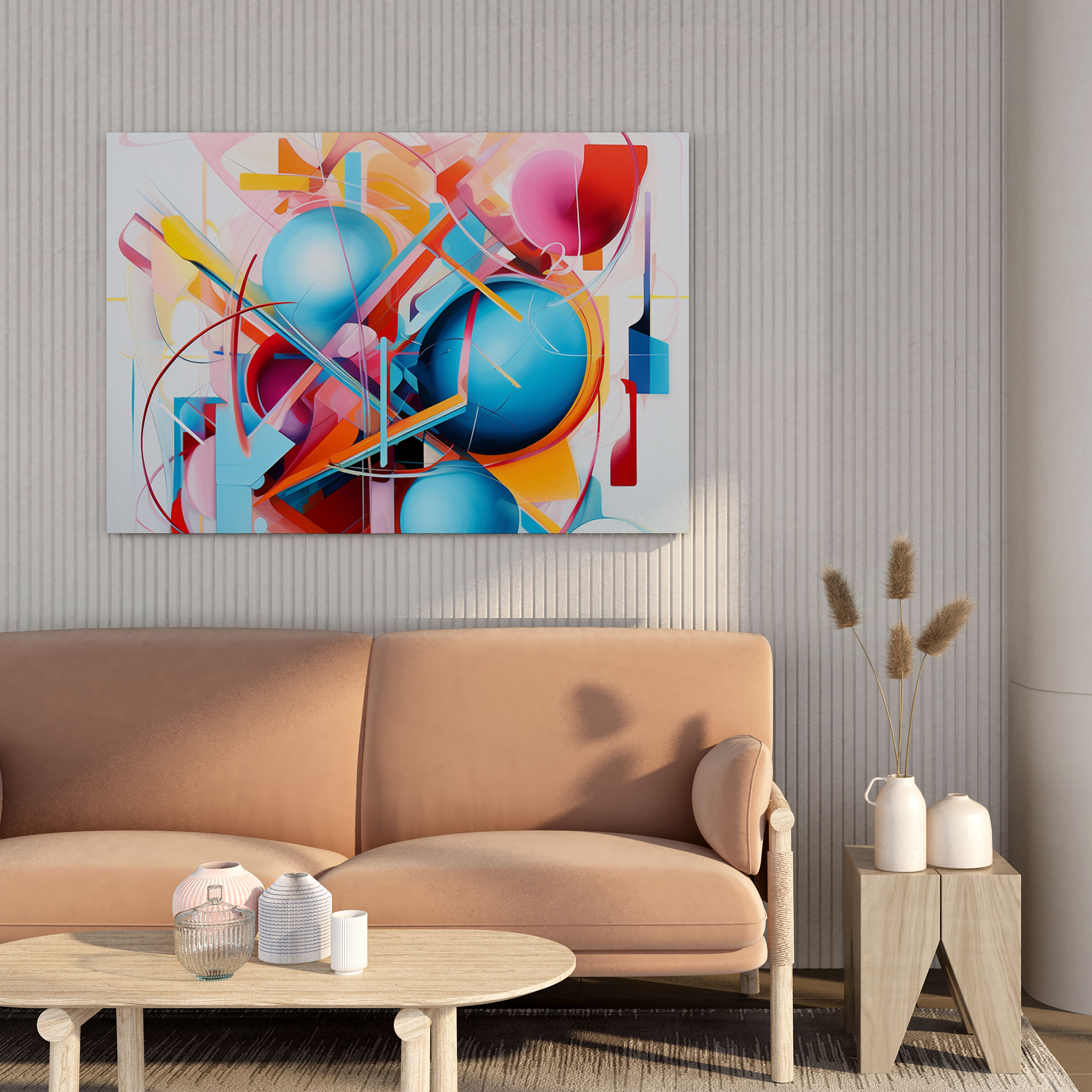 Lenticular Canvas Print: Colorful Geometric Abstract - Lenticular, Colorful, Canvas Print, Wall Decoration