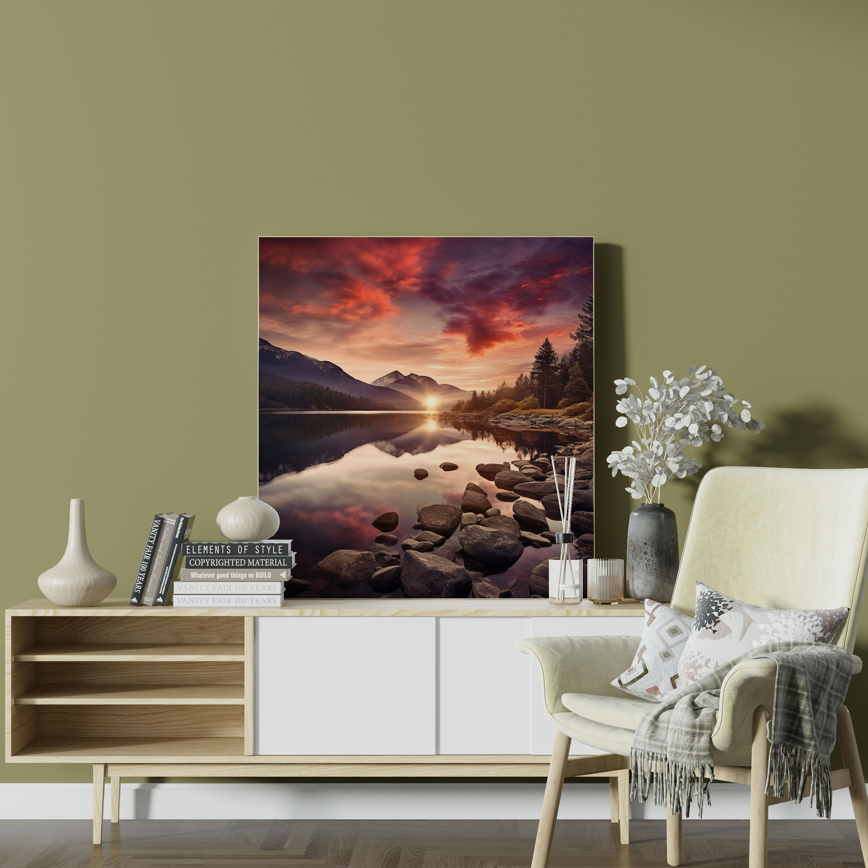 Lenticular Wall Art: Serene Sunset Reflections - Lenticular, Canvas Print, Landscape, Home Decoration