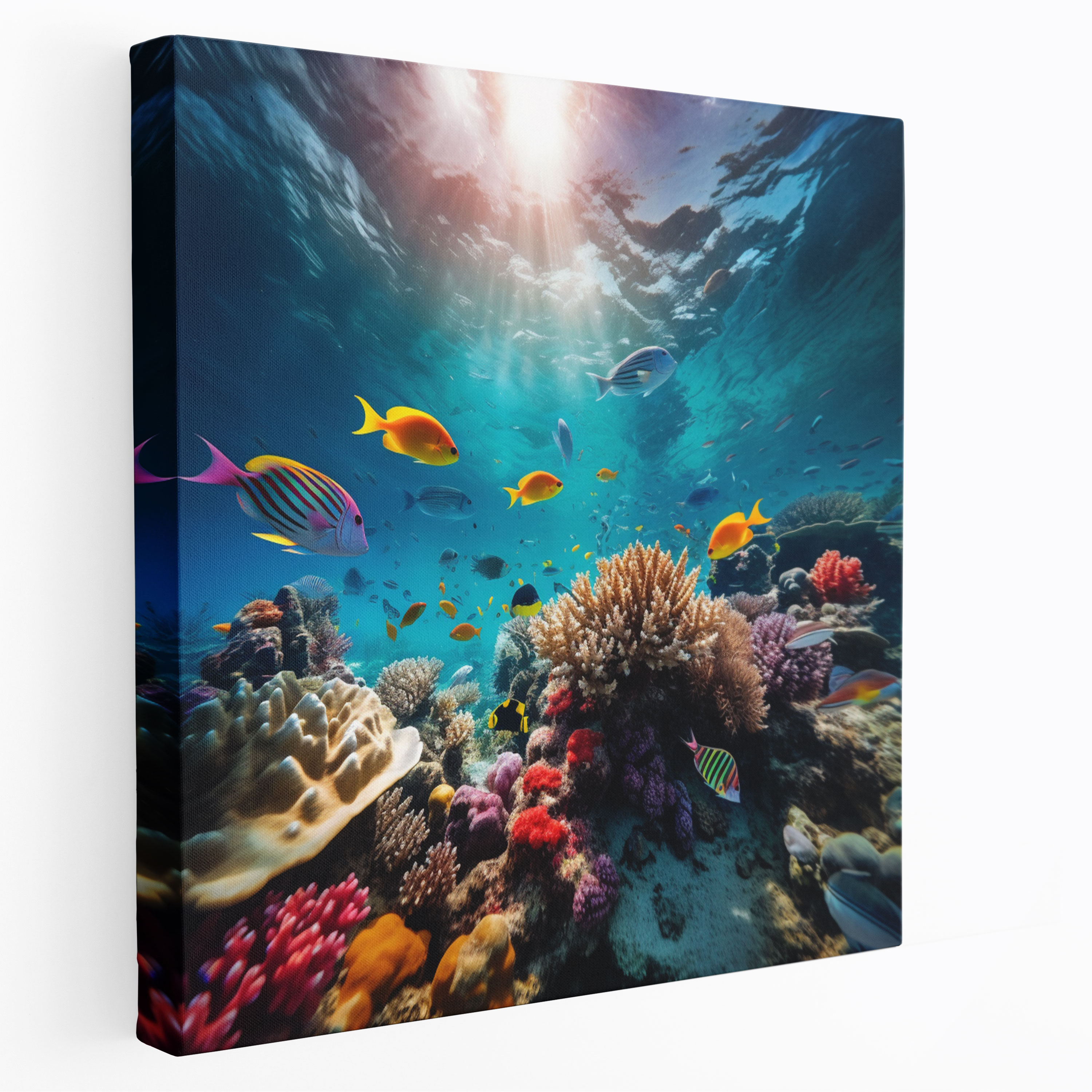 Lenticular Canvas Print: Colorful Underwater Paradise - Lenticular, Fish, Lenticular, Underwater